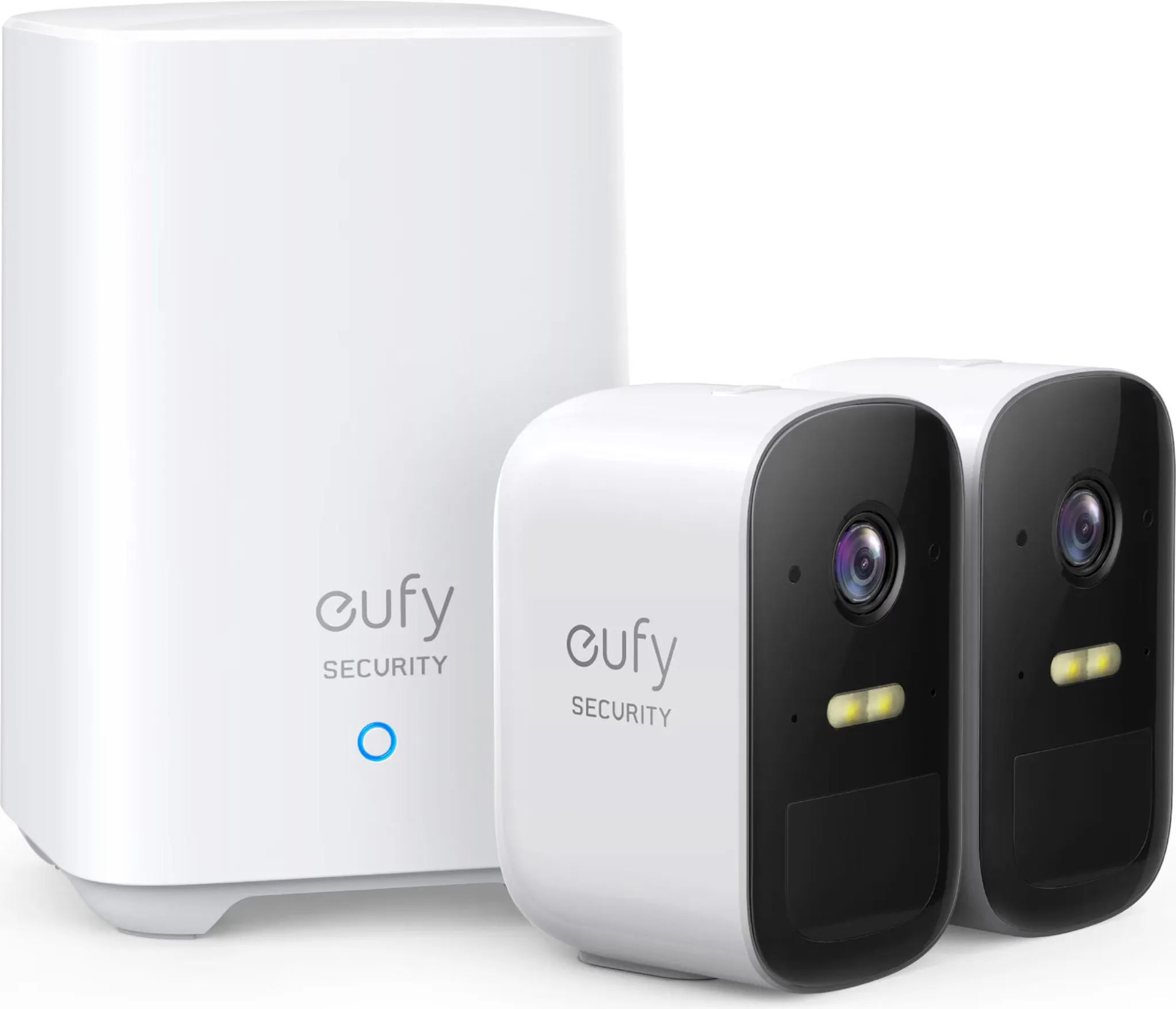 eufy Cam 2C Kit, 2 Überwachungskamera + 1 Basisstation Außenbereich, Weiß, Wi-Fi