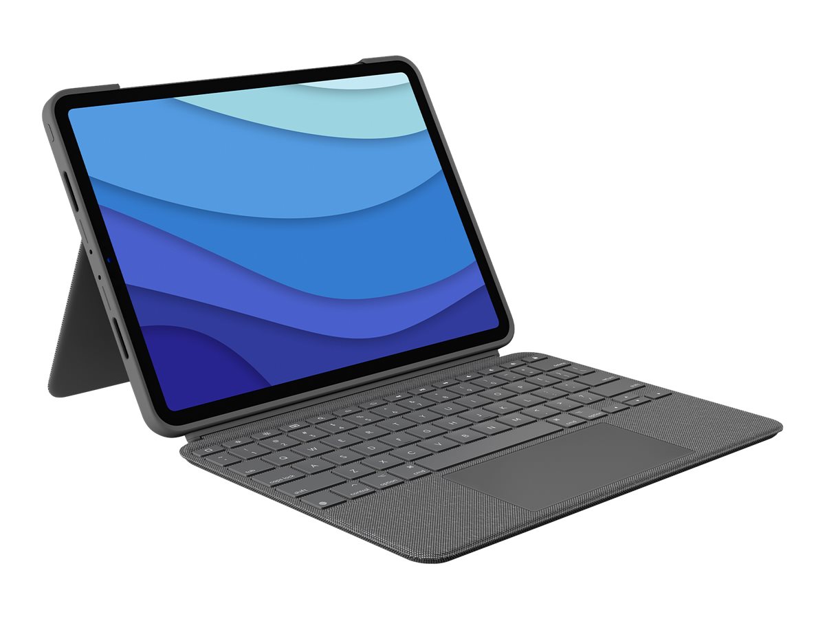 Logitech Combo Touch für Apple iPad Pro 11" (1./2./3. Generation), Grau, Smart Connector, US Englisch"