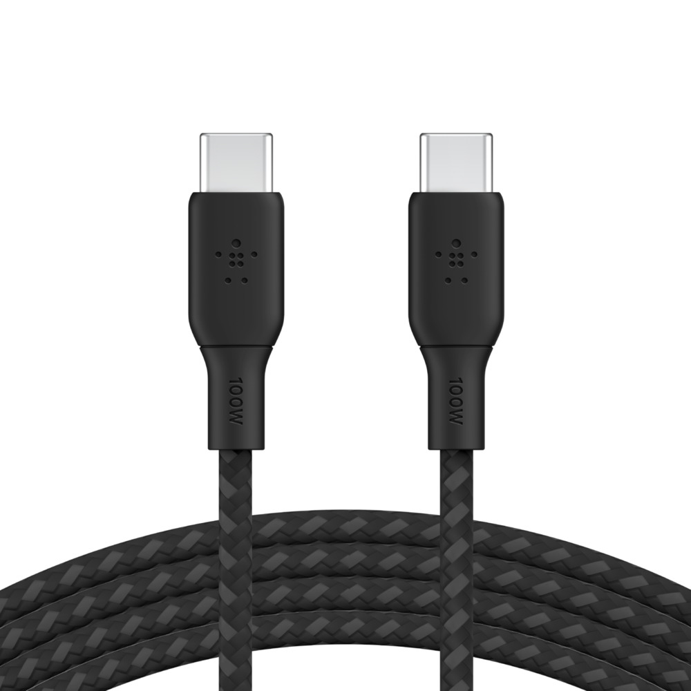 Belkin USB-C auf USB-C Kabel geflochten, Schwarz, 3m