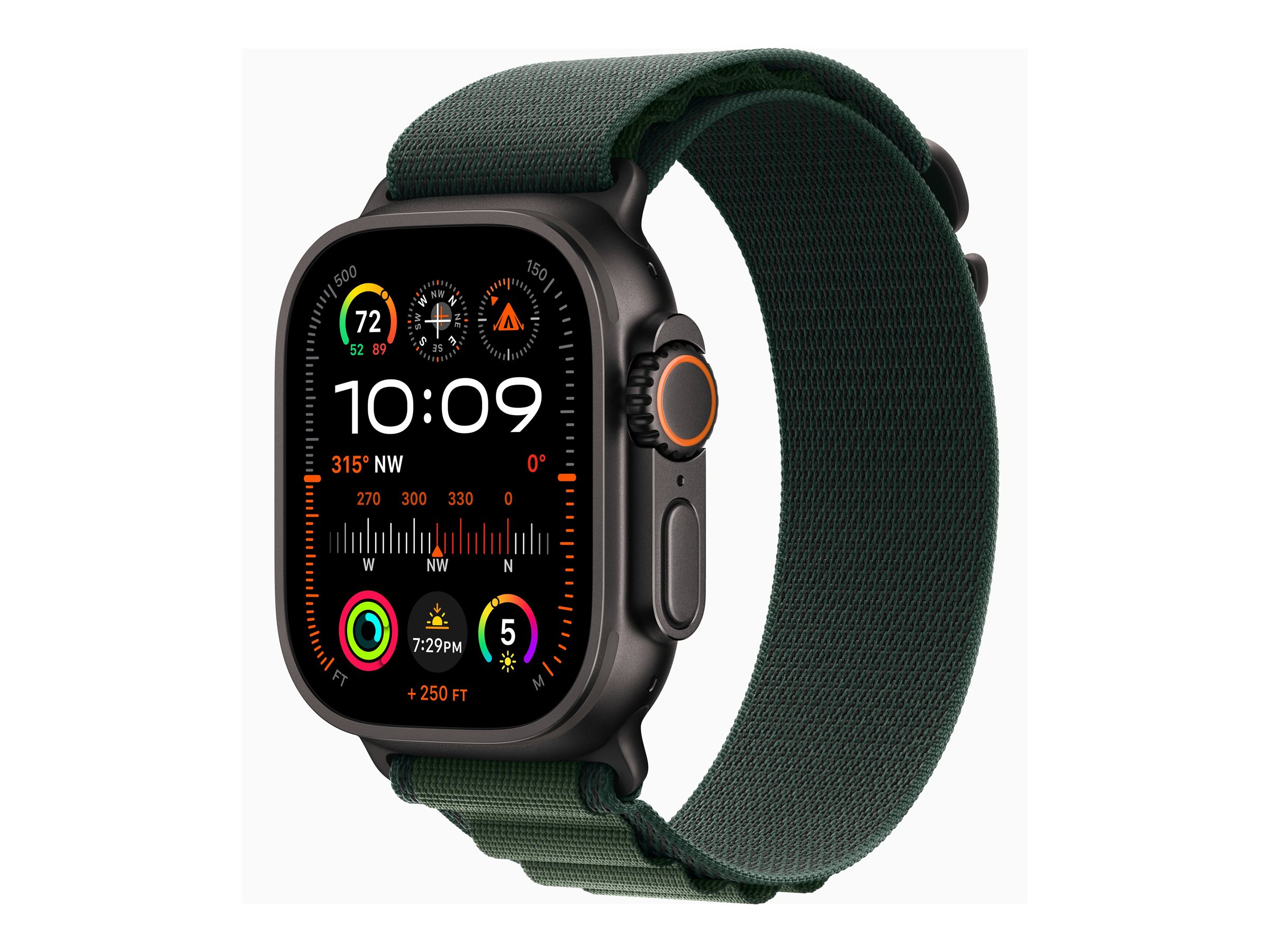 Apple Watch Ultra 2 Titan Schwarz, Dunkelgrün, 49mm, GPS + Cellular, Medium