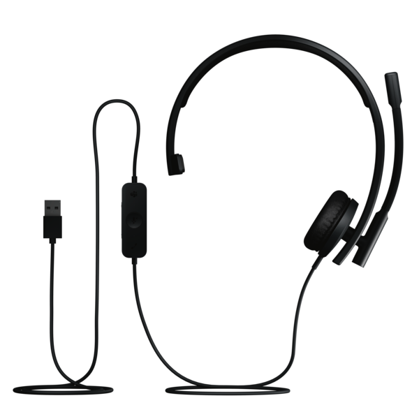 Logitech H570e (Teams-Version), Schwarz, On-Ear, Kabelgebunden, USB-A