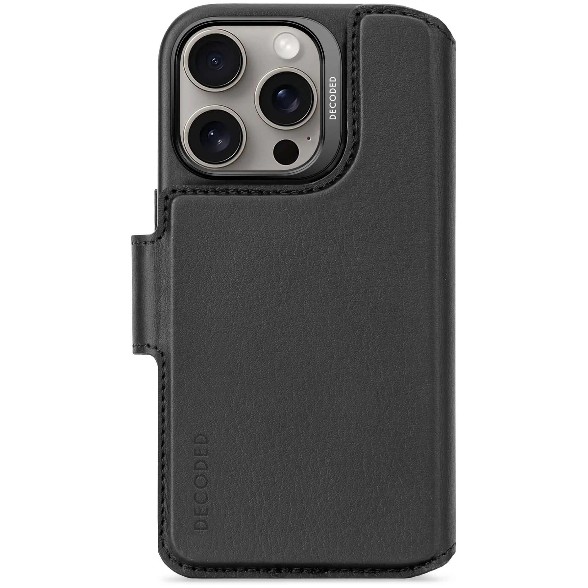 Decoded Detachable Leder Wallet für iPhone 16 Pro, Schwarz