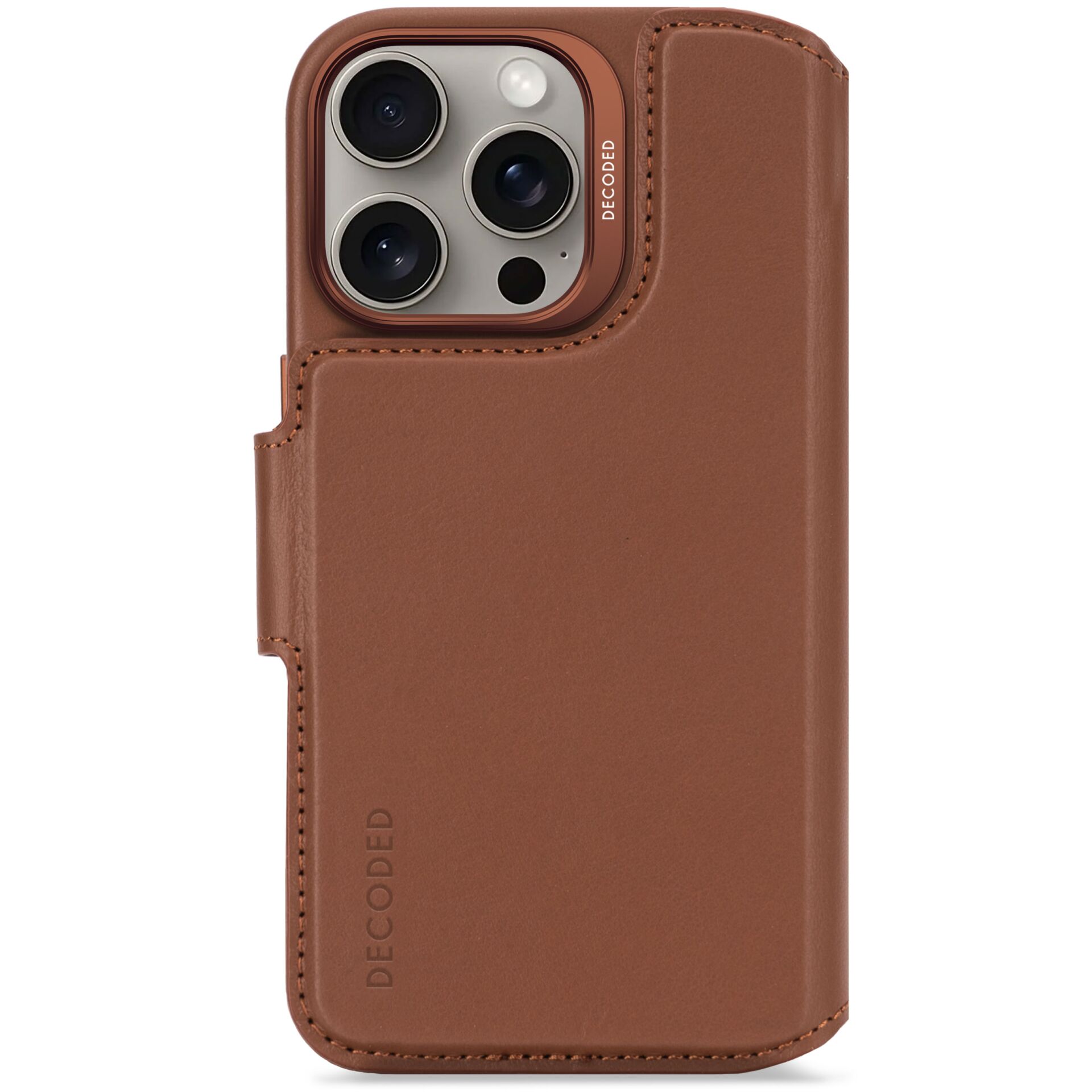 Decoded Detachable Leder Wallet für iPhone 16 Pro, Braun
