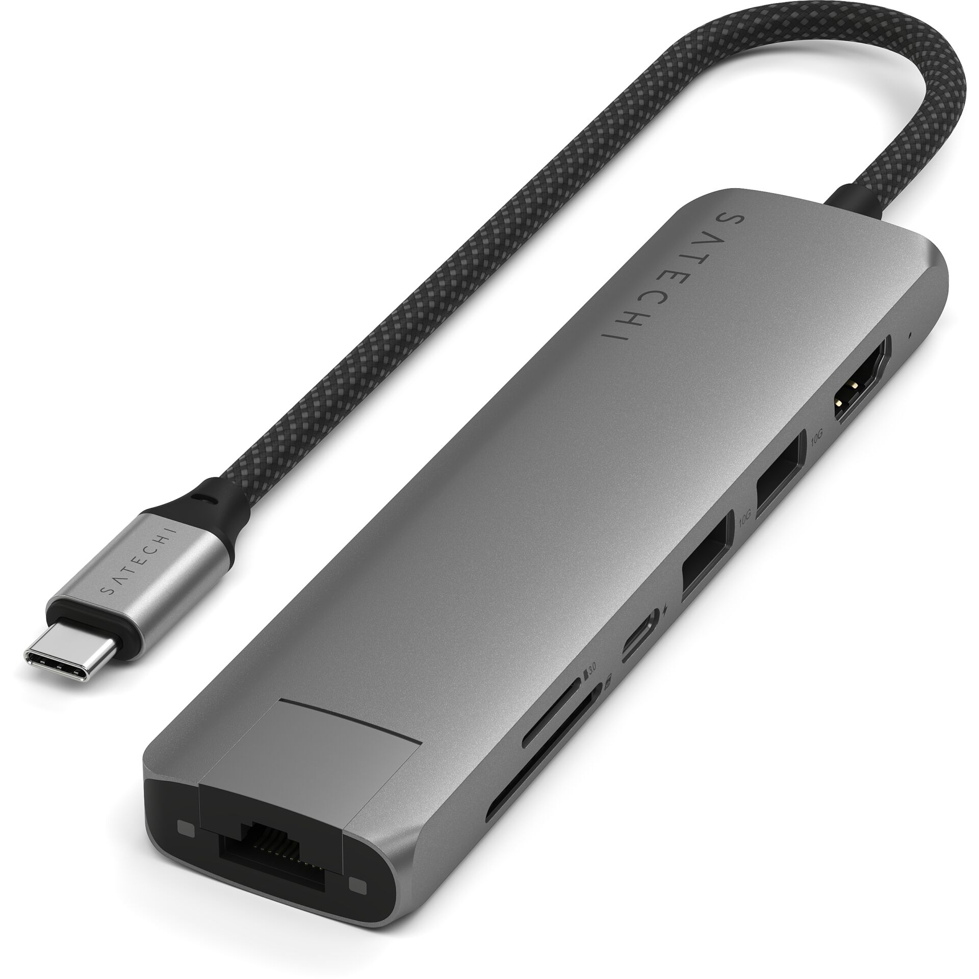 Satechi USB-C Slim Multi-Port Hub (7 in 1), Space Grau
