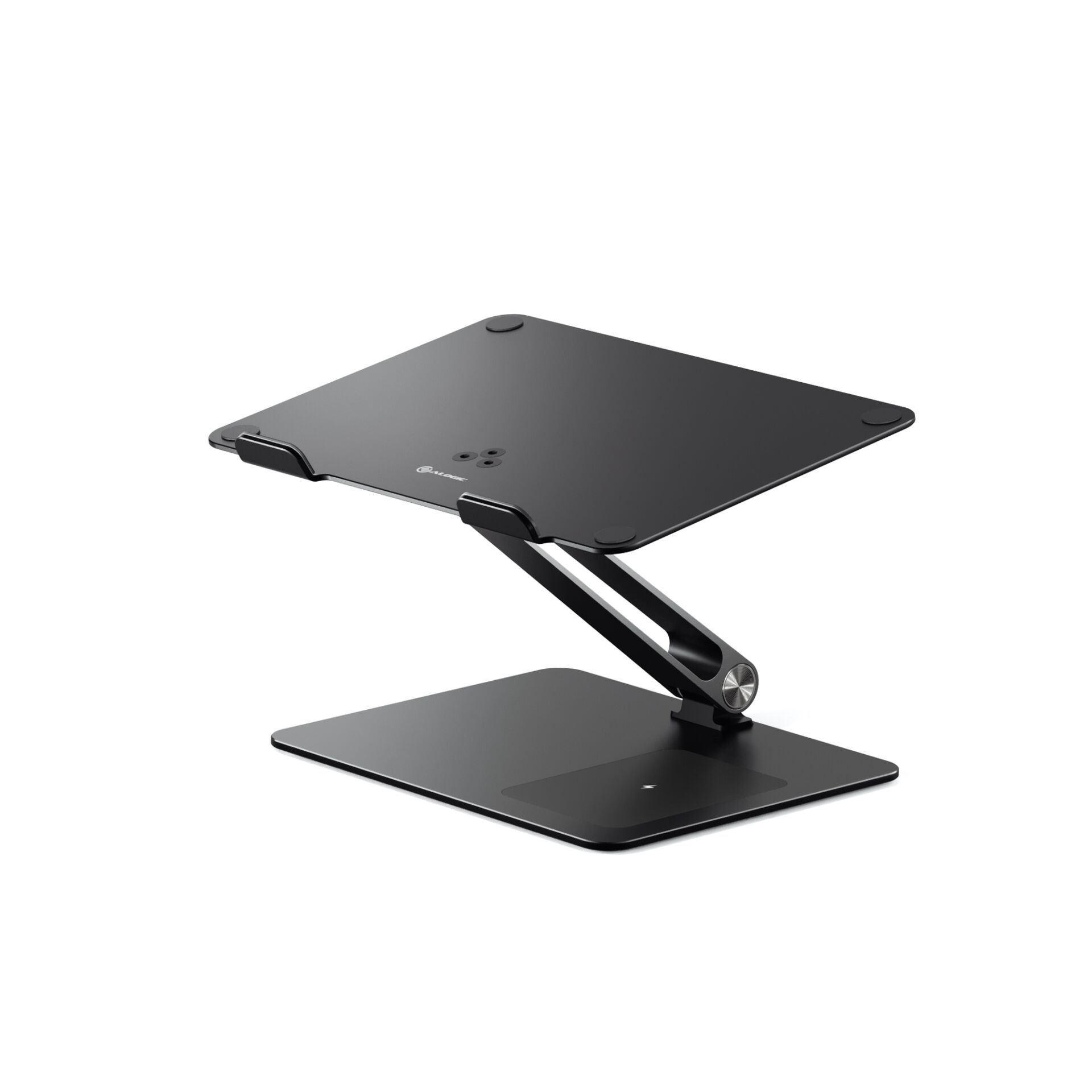 Alogic Elite Aluminum Laptop Ständer mit Wireless Charger, Schwarz