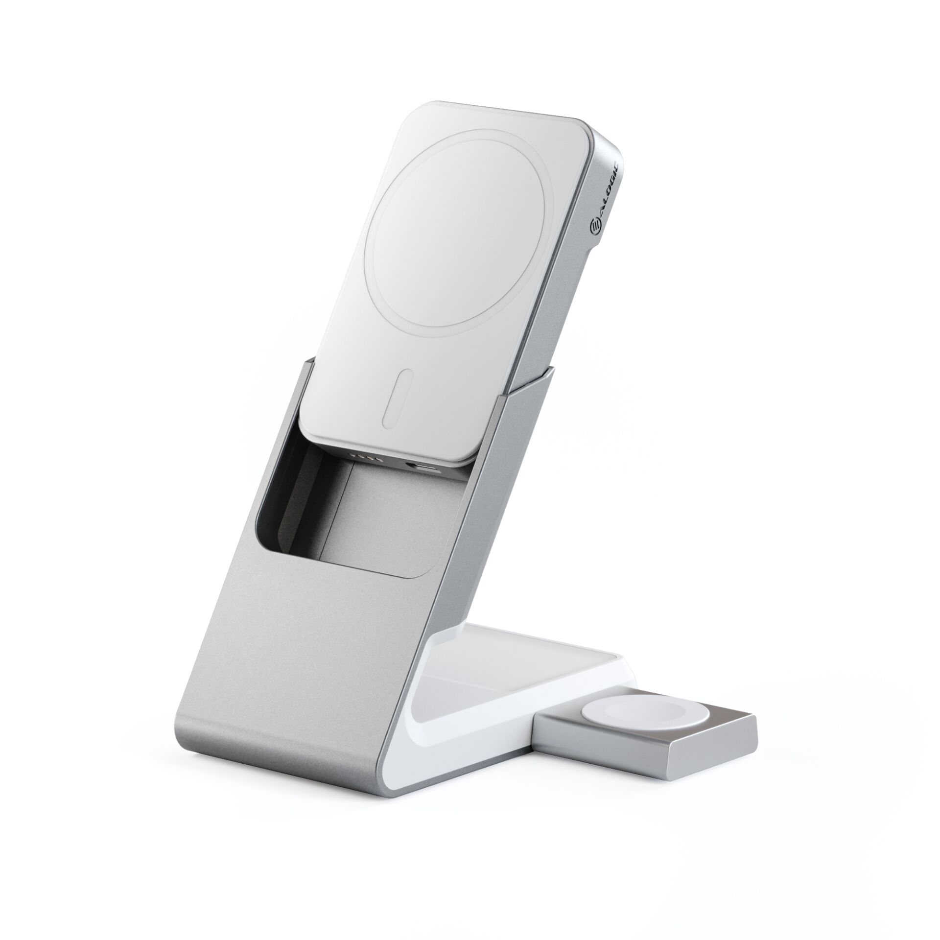Alogic Matrix+ MagSafe Charger & Powerbank, Weiß