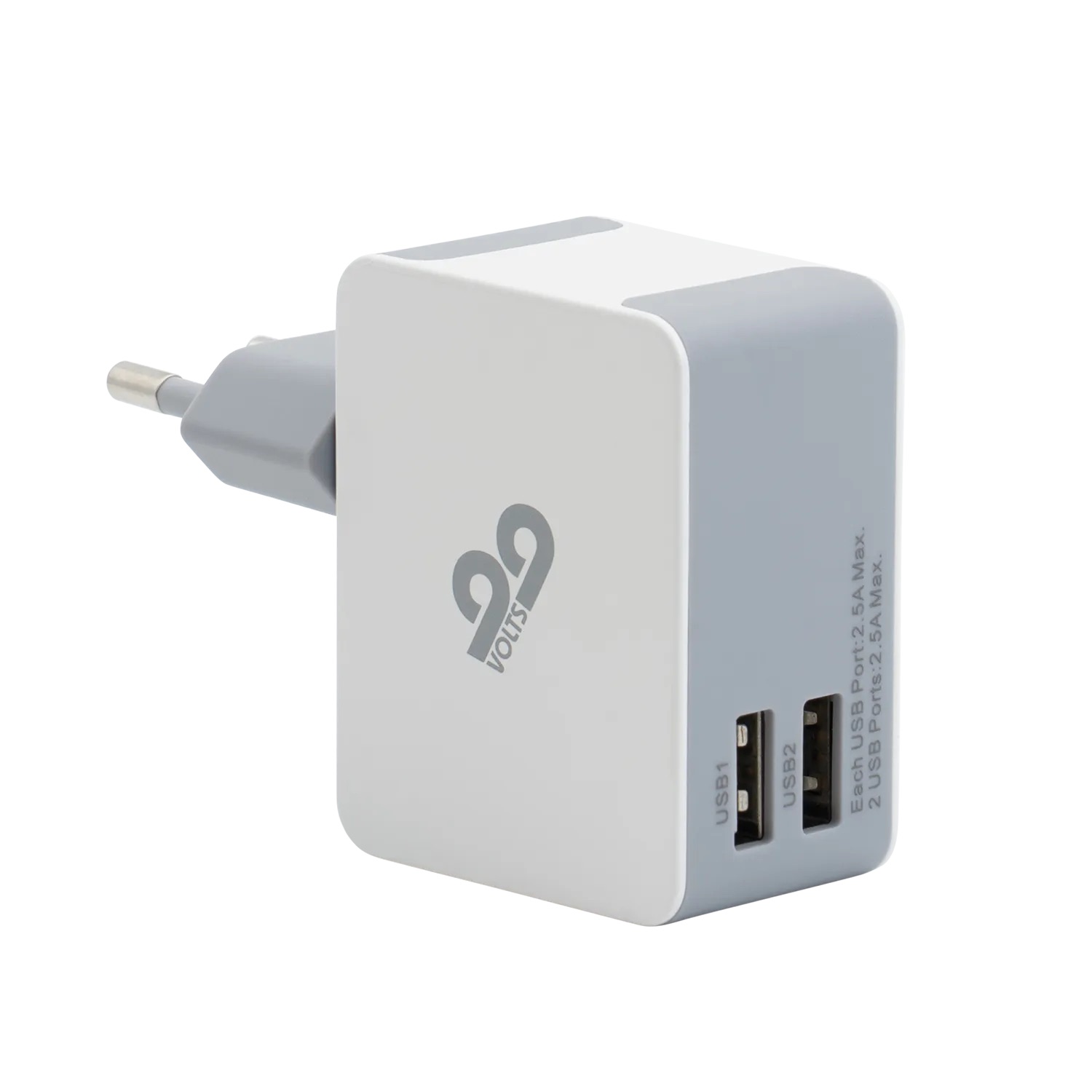 99VOLTS USB-A Power Adapter (2 in 1), Weiß, 25W