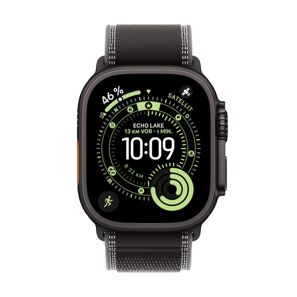 Apple Watch Ultra 3 Trail Loop, Schwarz/Kohlegrau, Titanium, 49mm, GPS + Cellular, M/L