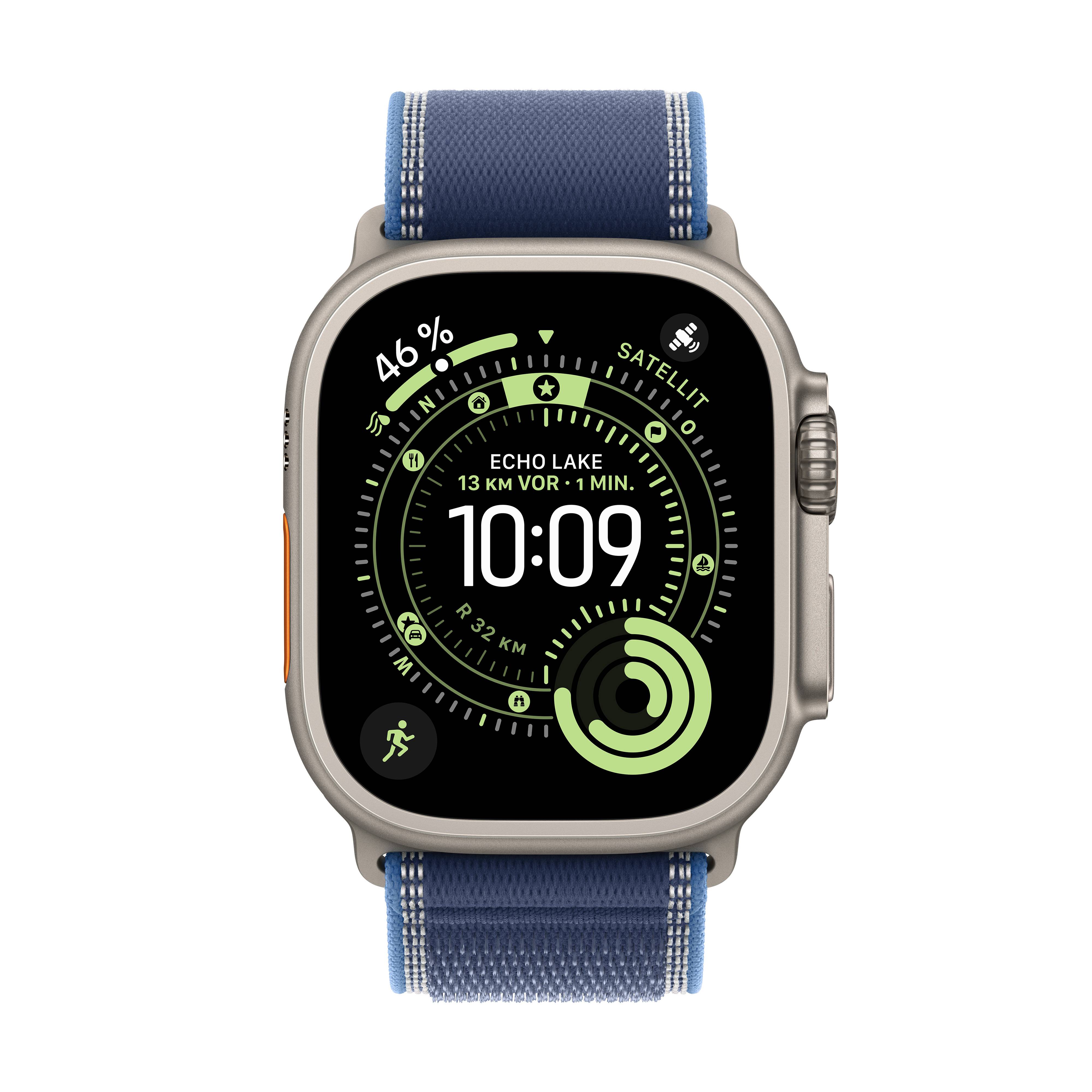 Apple Watch Ultra 3 Trail Loop, Blau/Hellblau, Titanium, 49mm, M/L