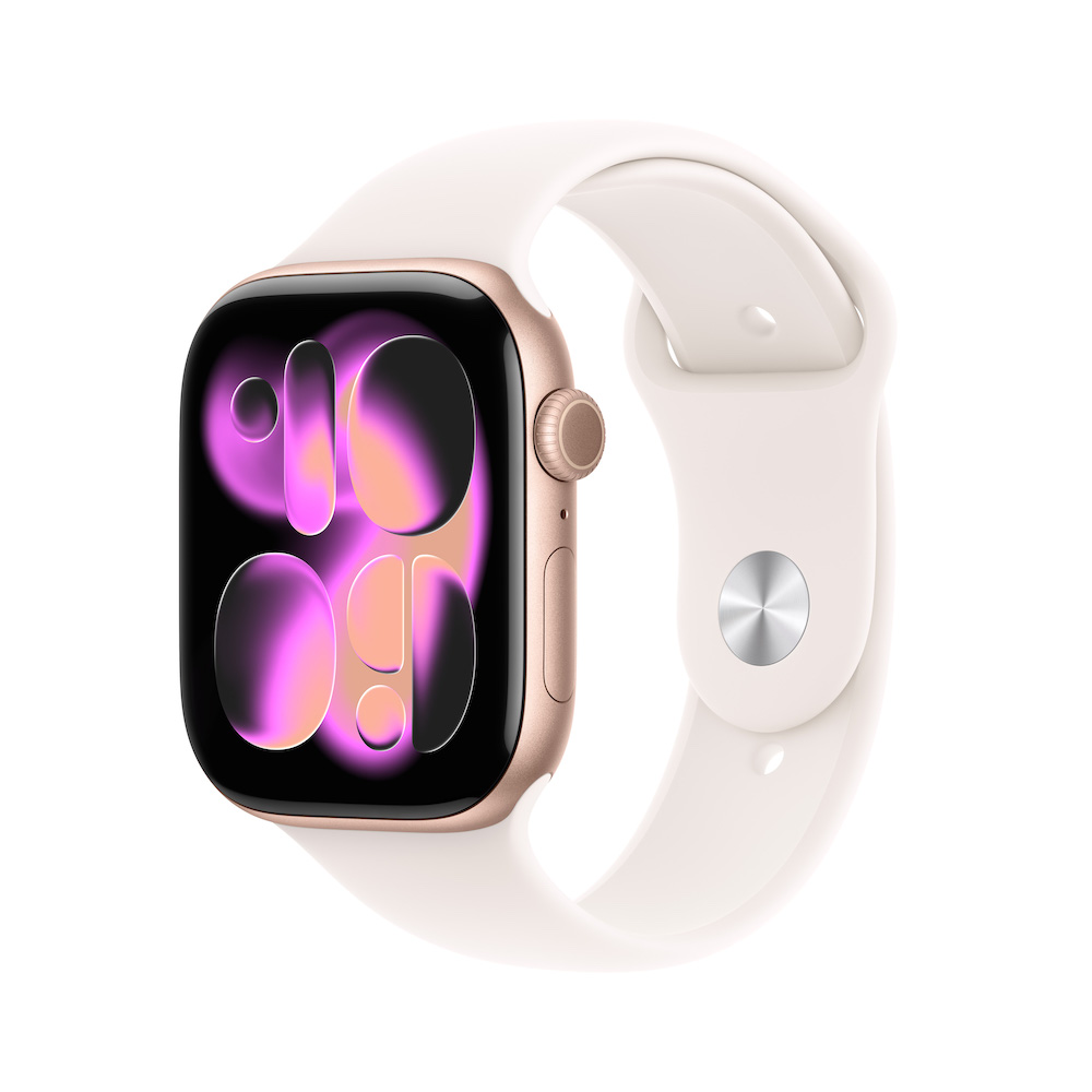 Apple Watch Series 11 Sportarmband, Roségold, Blassrosa, Aluminium, 46mm, GPS, M/L