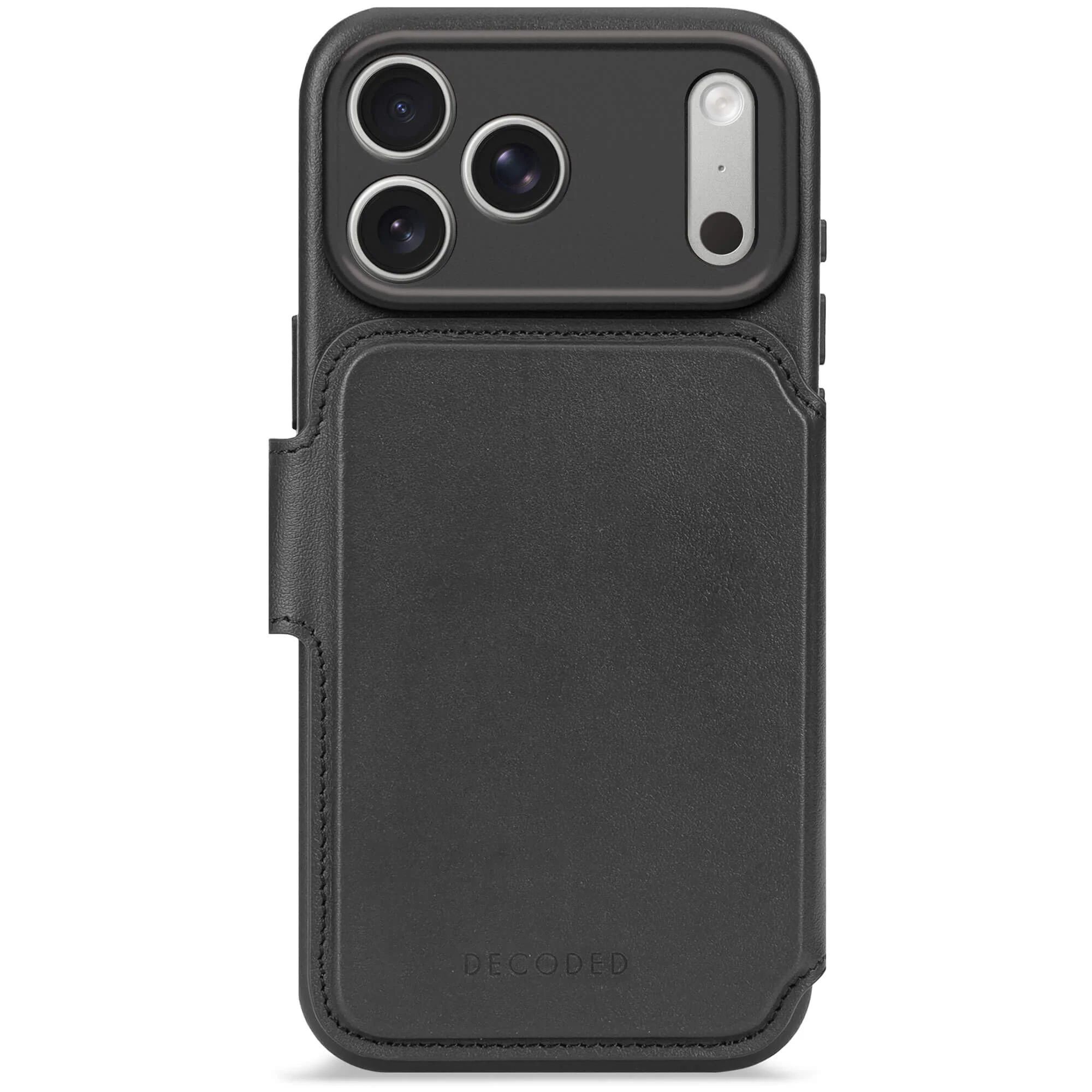 Decoded Detachable Wallet mit MagSafe für iPhone 17 Pro Max, Schwarz, Leder