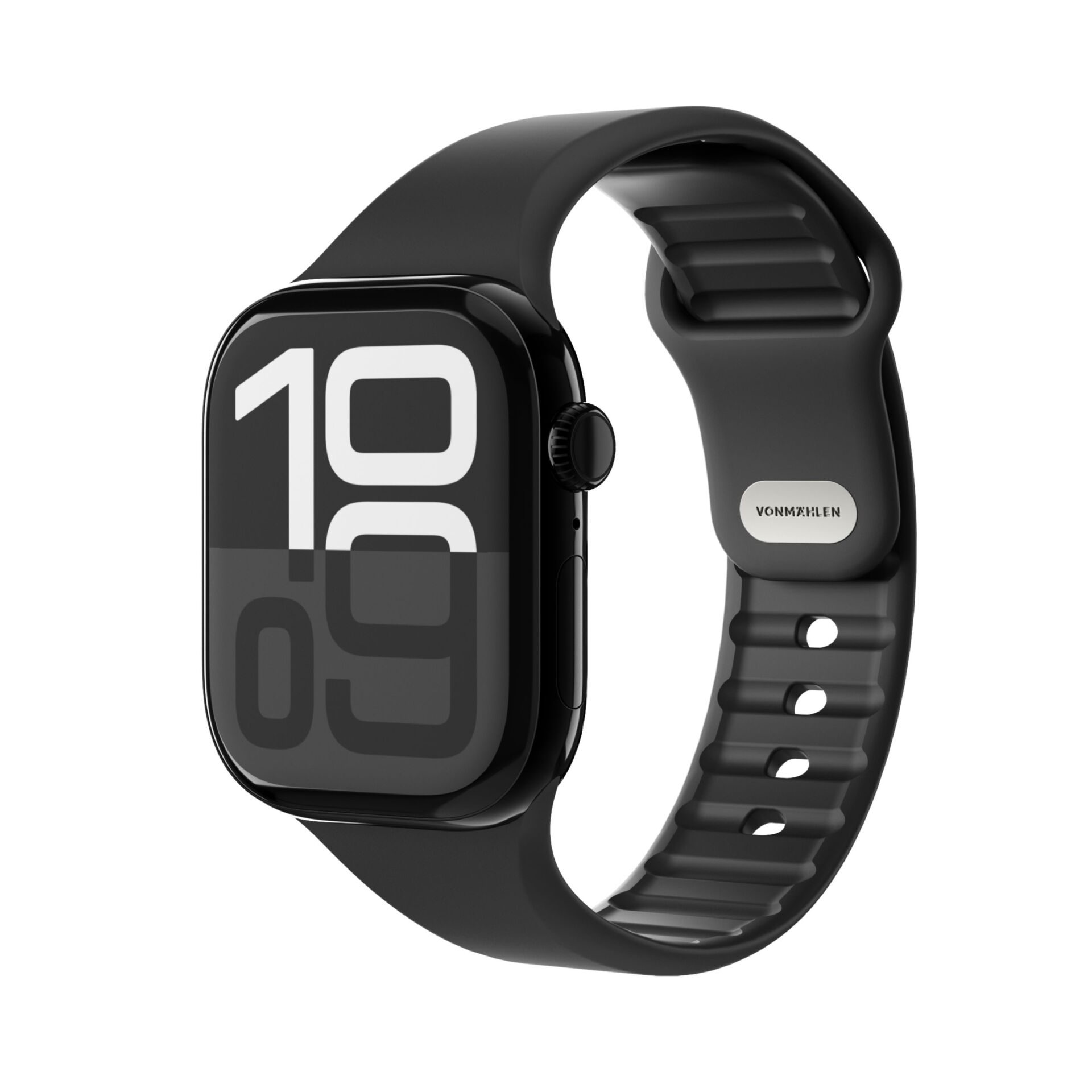 Vonmählen Classic Band für Apple Watch, Schwarz, 38/40/41/42mm (Series 10/11), Silikon