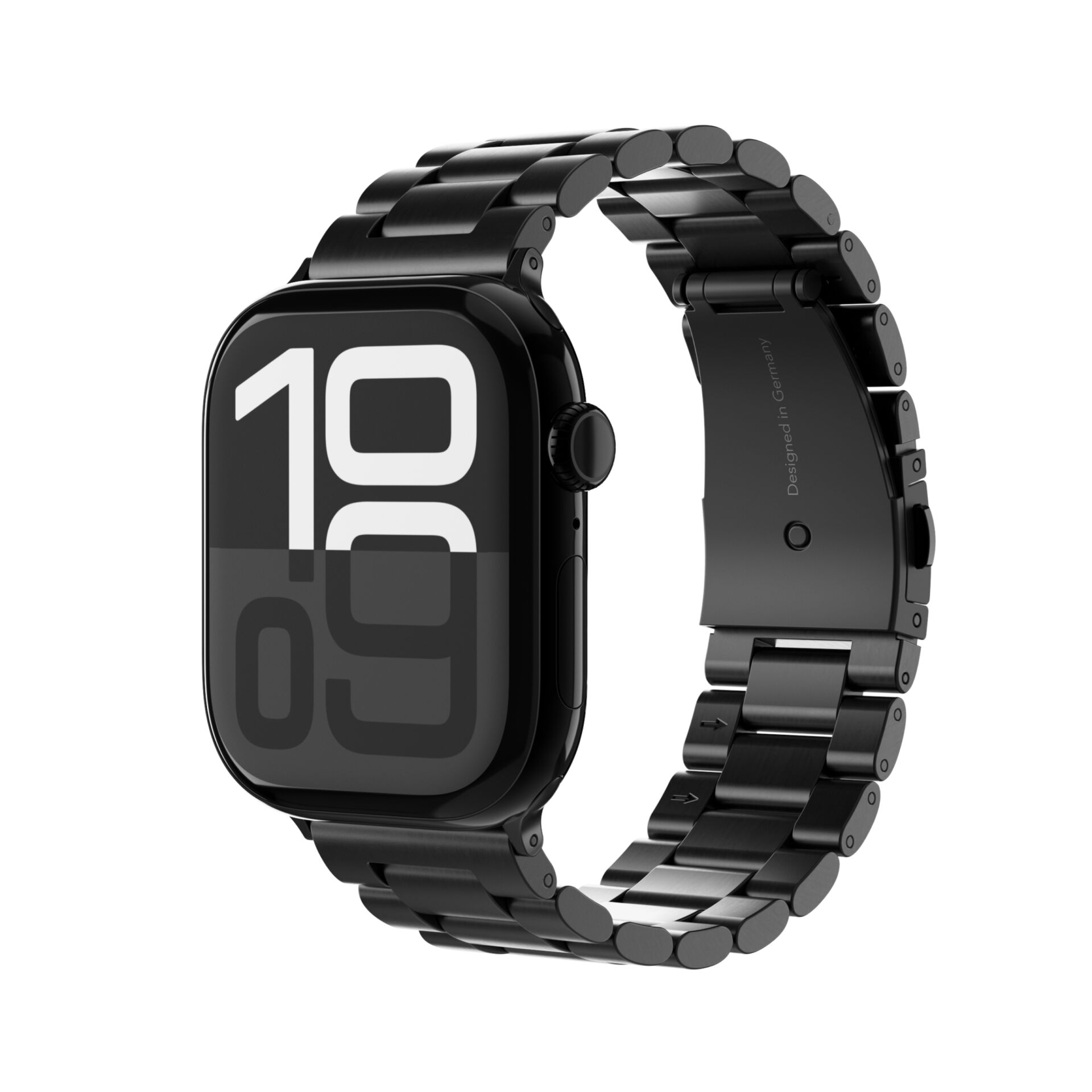 Vonmählen Link Band 2 für Apple Watch, Schwarz, 38/40/41/42mm (Series 10/11), Edelstahl