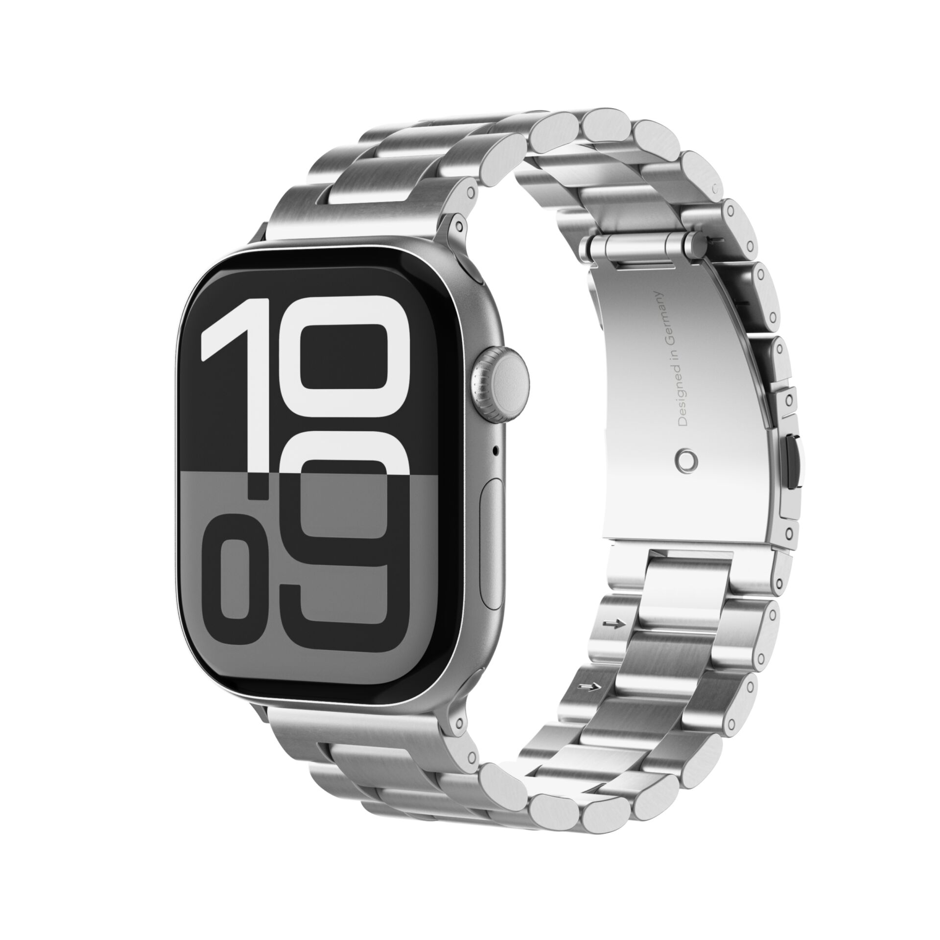 Vonmählen Link Band 2 für Apple Watch, Silber, 38/40/41/42mm (Series 10/11), Edelstahl