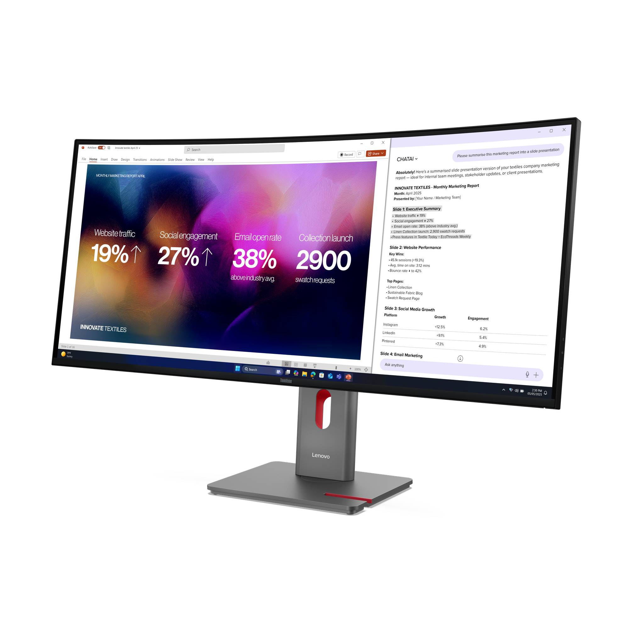 Lenovo ThinkVision P40WD-40 40" LED-Monitor, Schwarz, 5120 x 2160, Curved