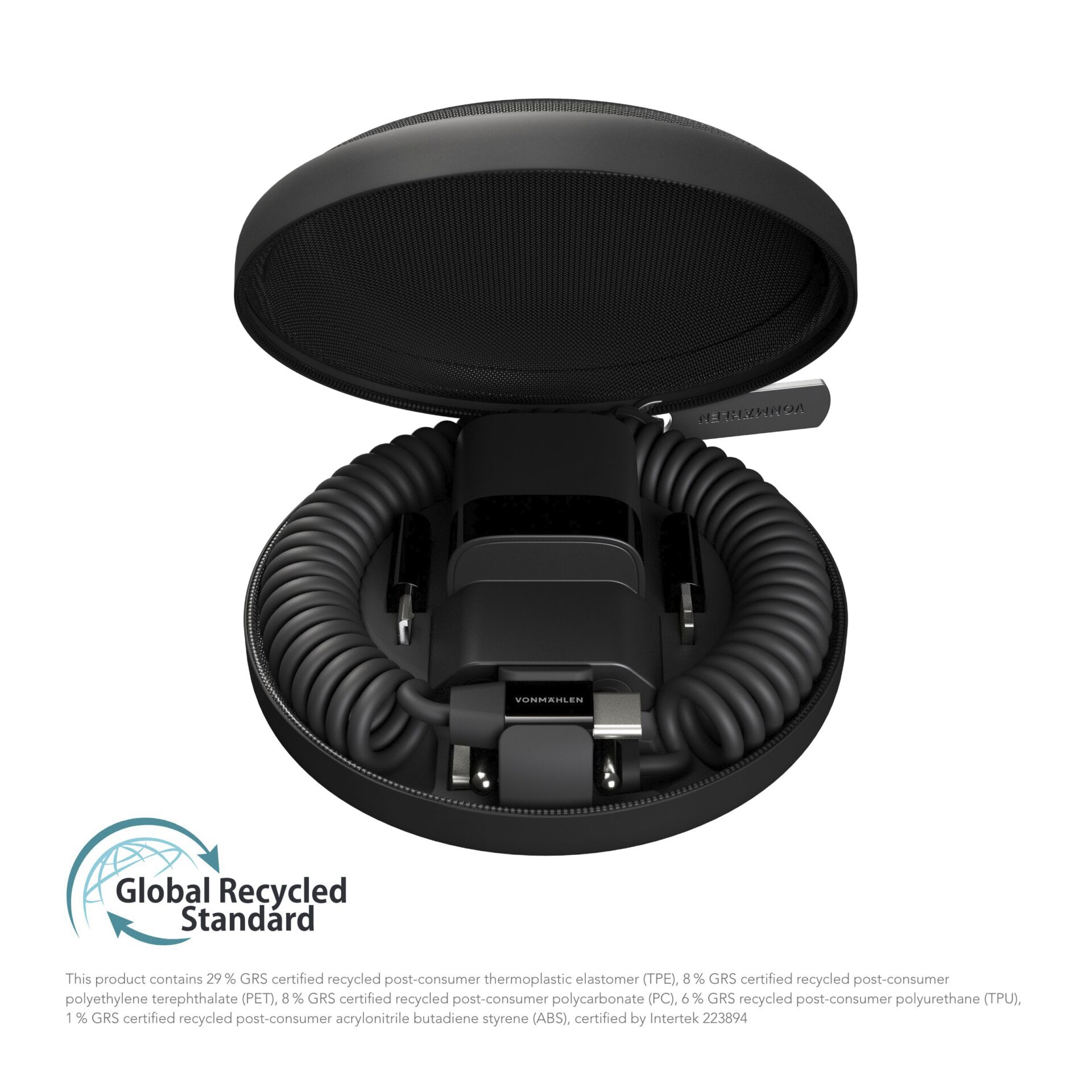 Vonmählen Allroundo GaN USB-C Kabel (6 in 1), Schwarz, 1,2m, 30W