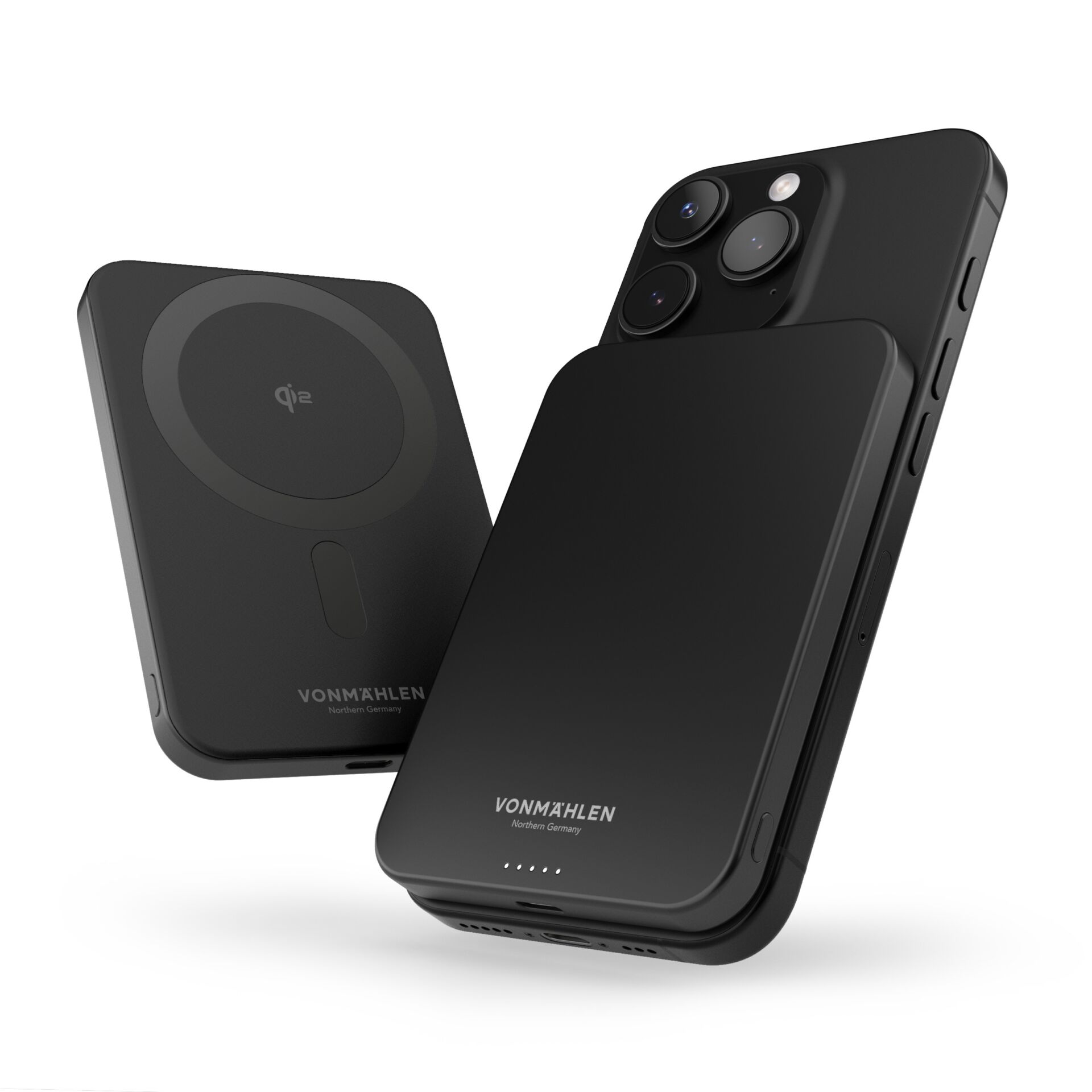 Vonmählen Evergreen magnetische Powerbank, Schwarz, MagSafe, 5.000 mAh