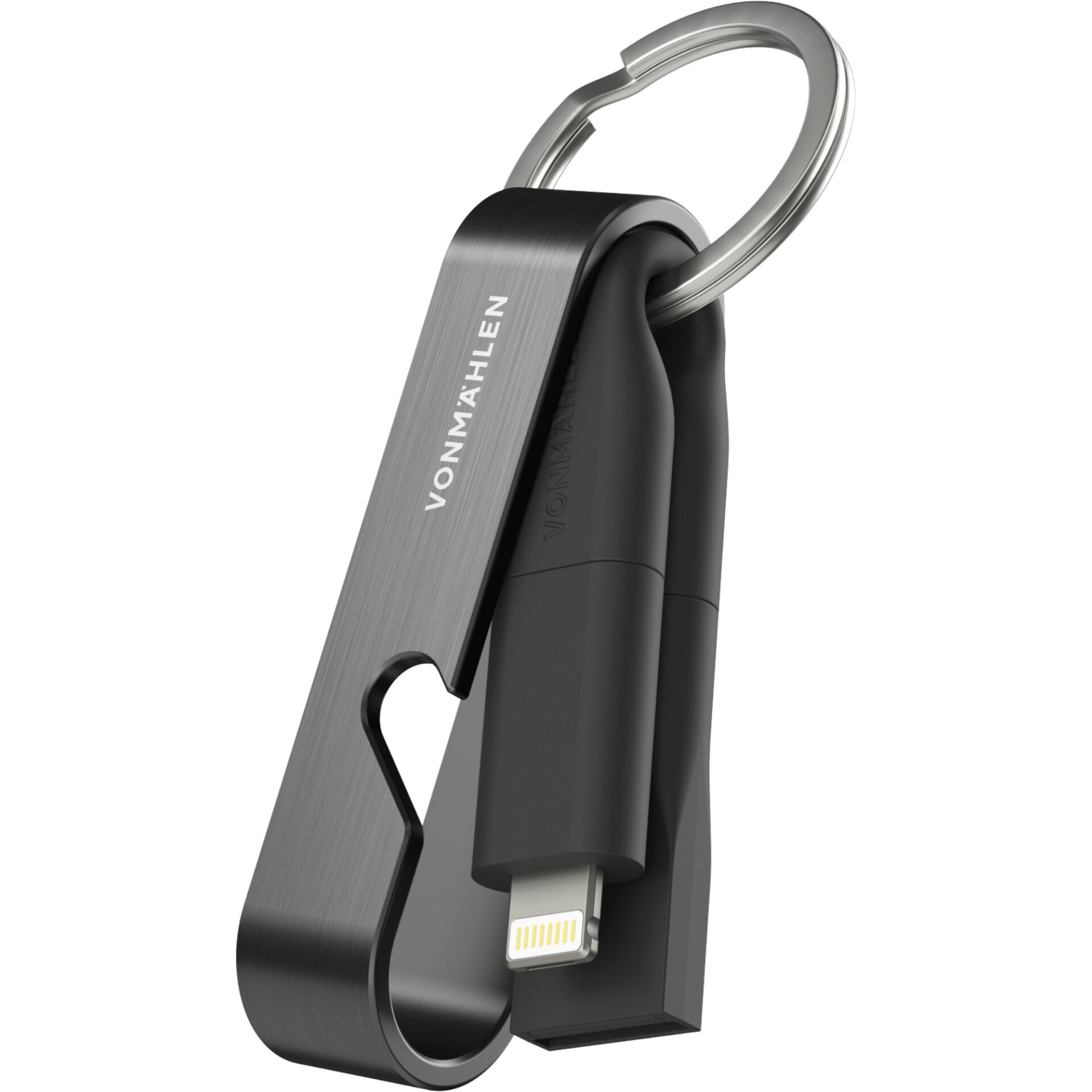 Vonmählen High Six USB-C Kabel für Schlüsselbund (6 in 1), Schwarz, 60W