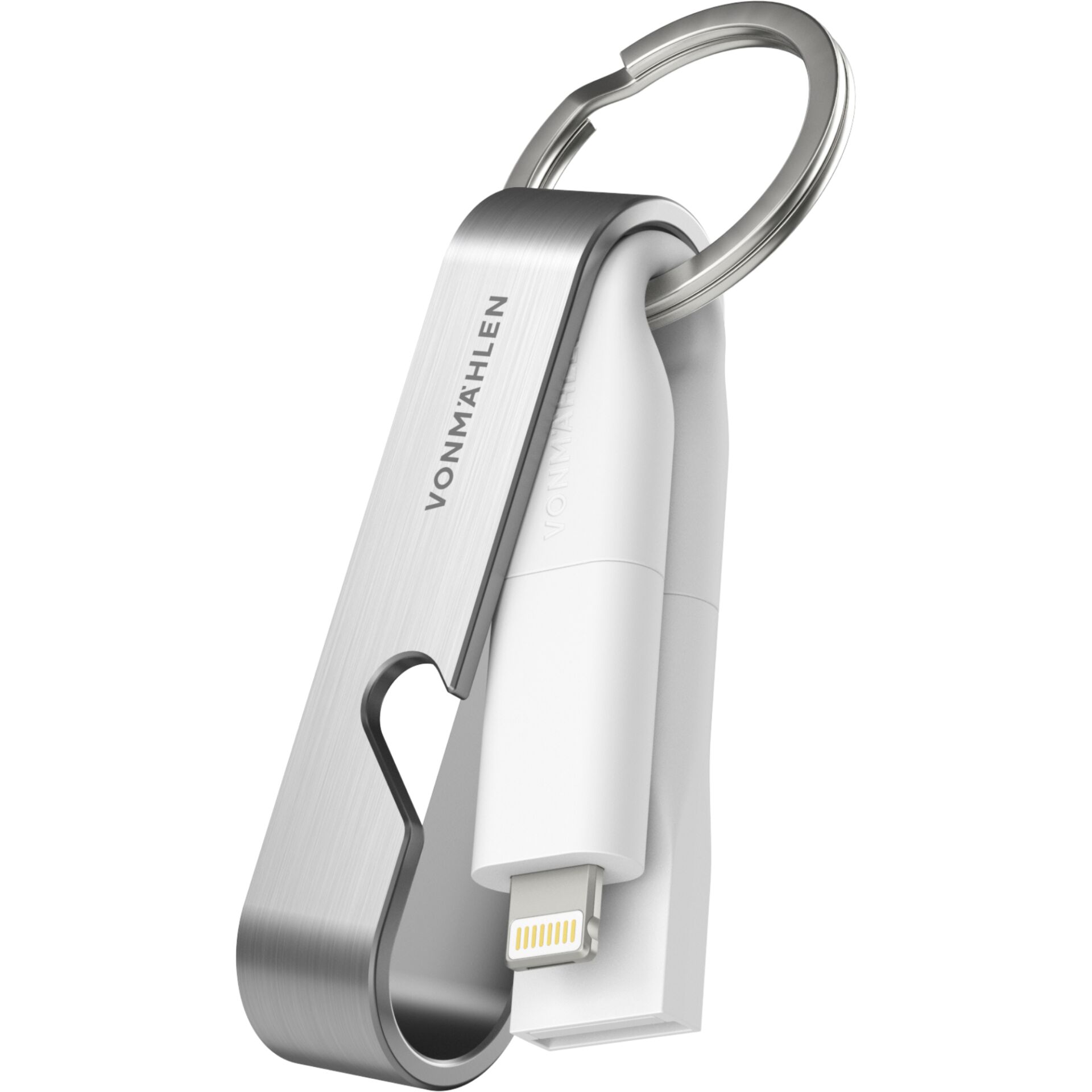 Vonmählen High Six USB-C Kabel für Schlüsselbund (6 in 1), Silber, 60W