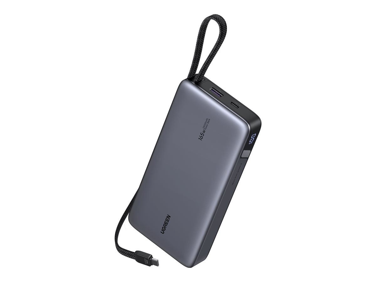 UGREEN Nexode PB552 Powerbank mit integriertem USB-C Kabel, Grau, 25.000 mAh