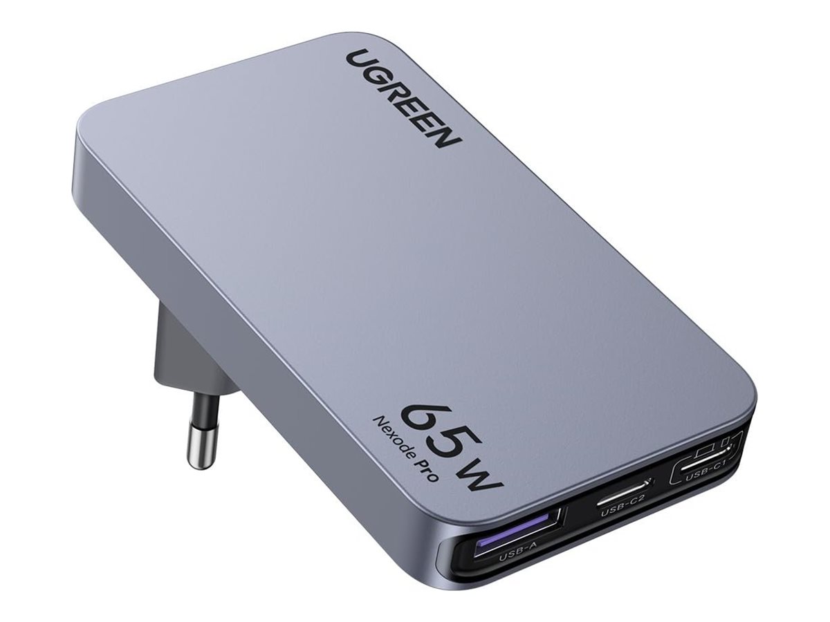 UGREEN 65W Nexode Pro X753 USB-C und USB-A Power Adapter, Grau