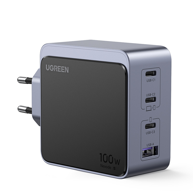 UGREEN 100W Nexode S GaN USB-C und USB-A Power Adapter, Grau