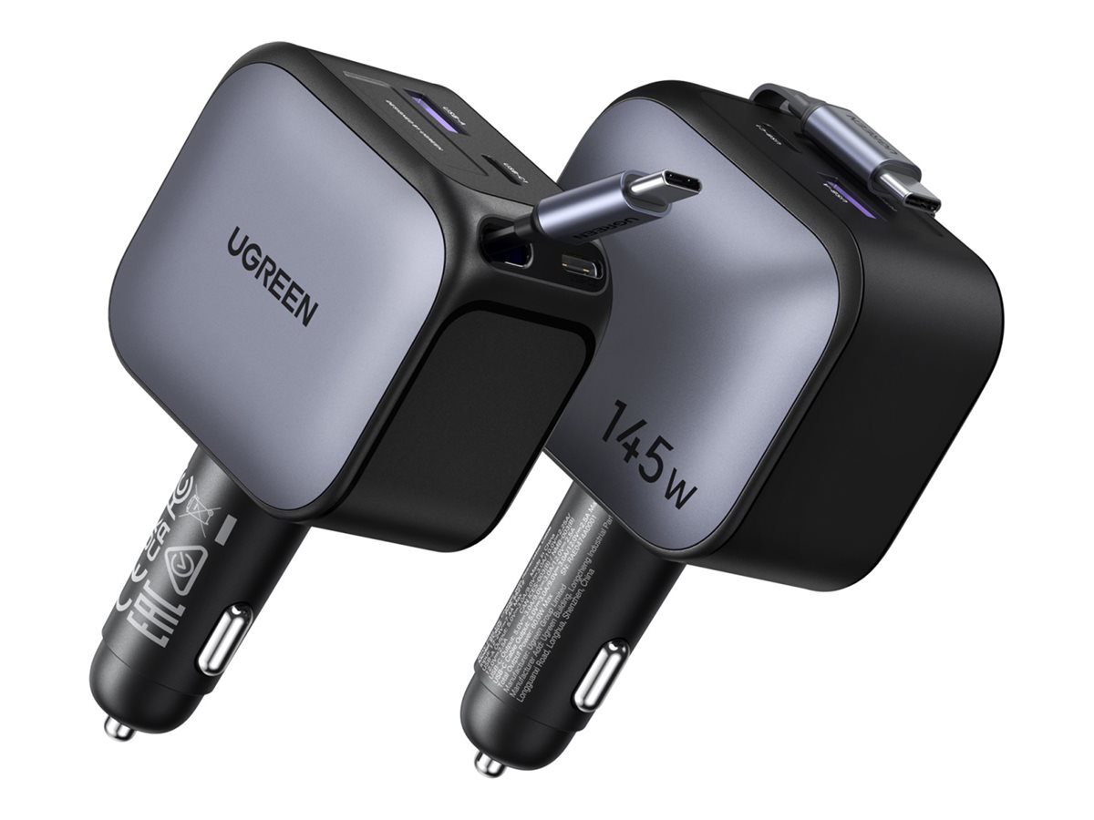 UGREEN Nexode Pro KFZ-Ladegerät inkl. USB-C Kabel, Grau, 145W