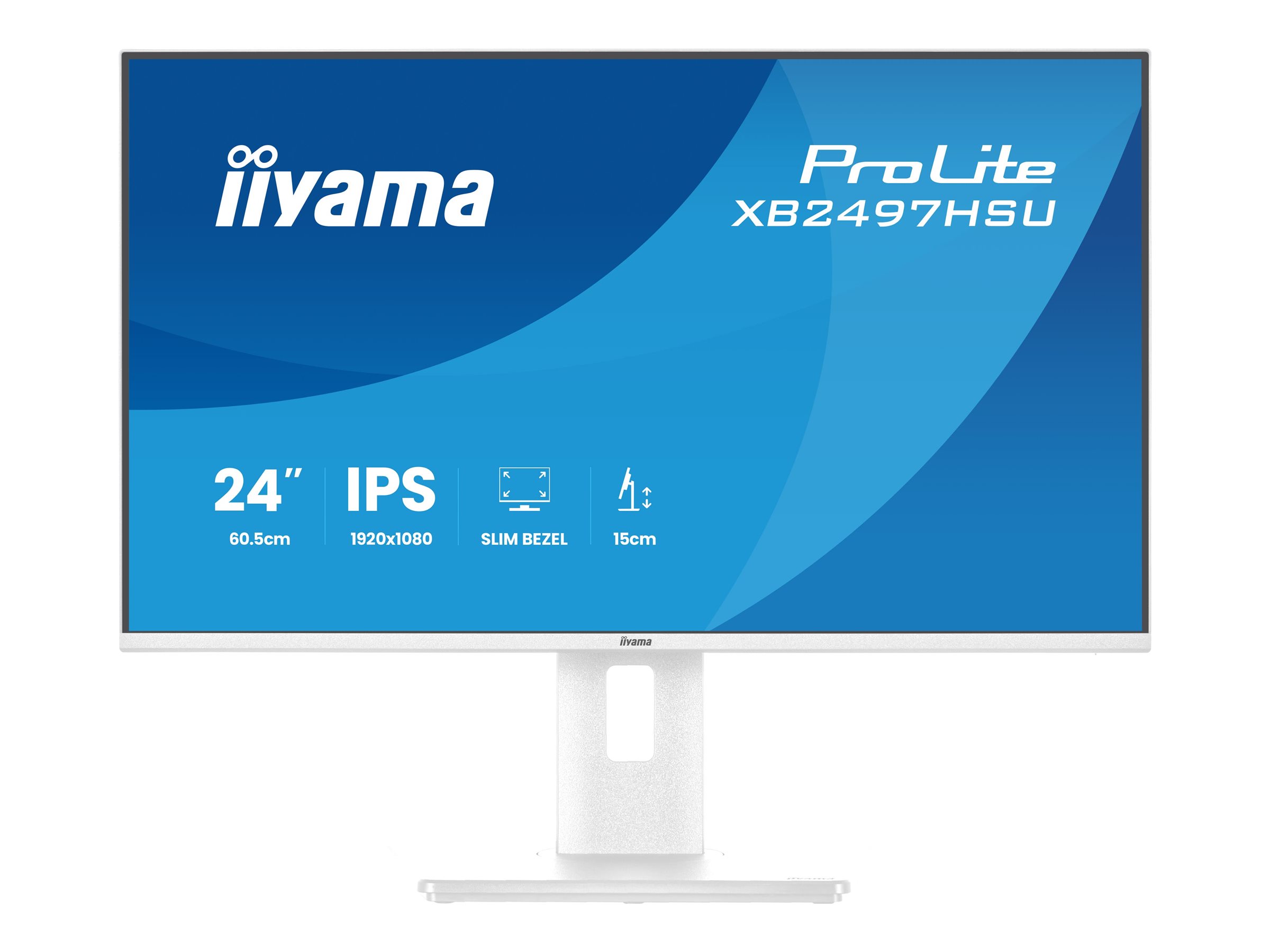 Iiyama ProLite XB2497HSU-W1 24" LED Monitor, Weiß, HDMI, DisplayPort, 1920 x 1080 (Full HD), Flat