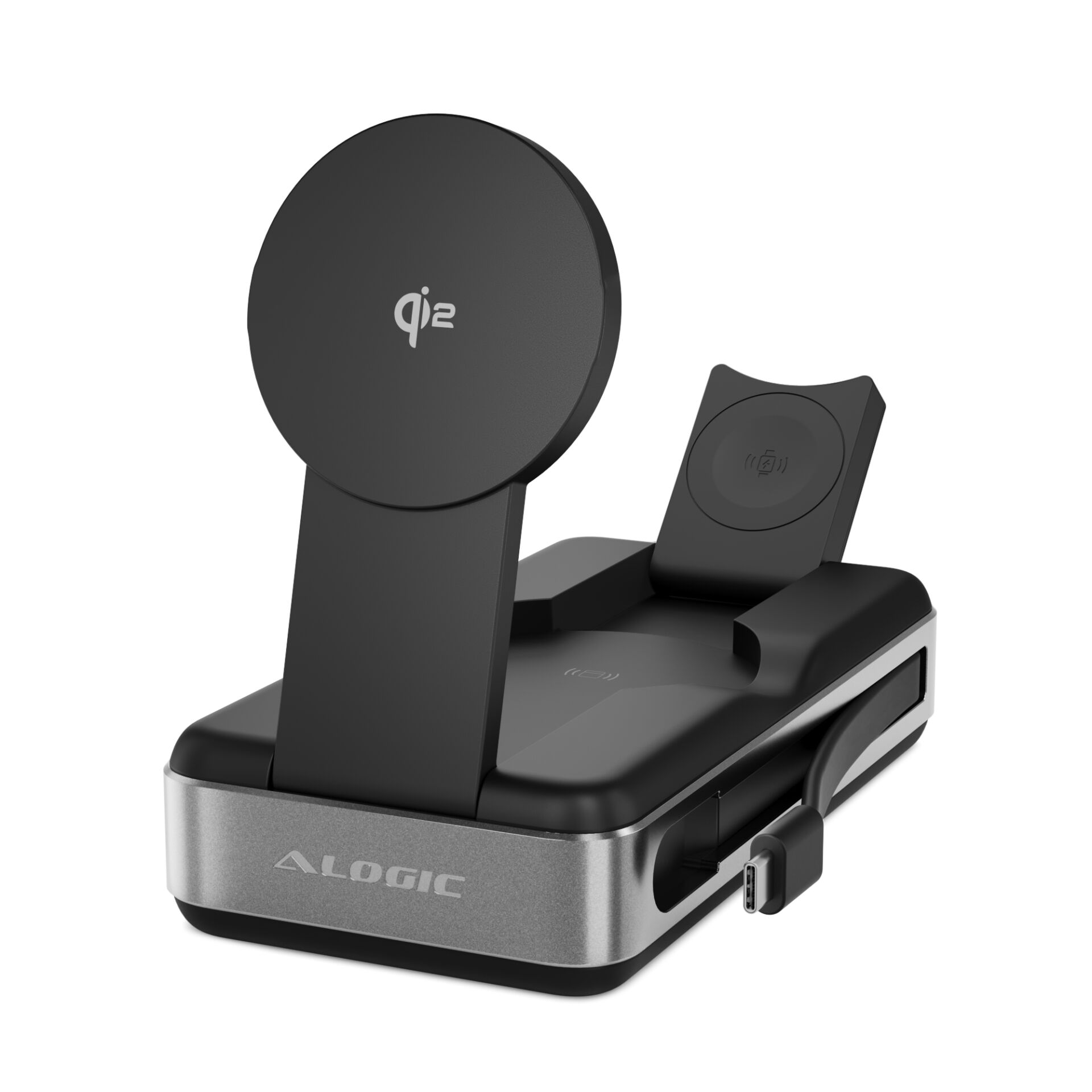 Alogic Roam Powerbank mit QI2 (6 in 1), Grau, 21.000mAh
