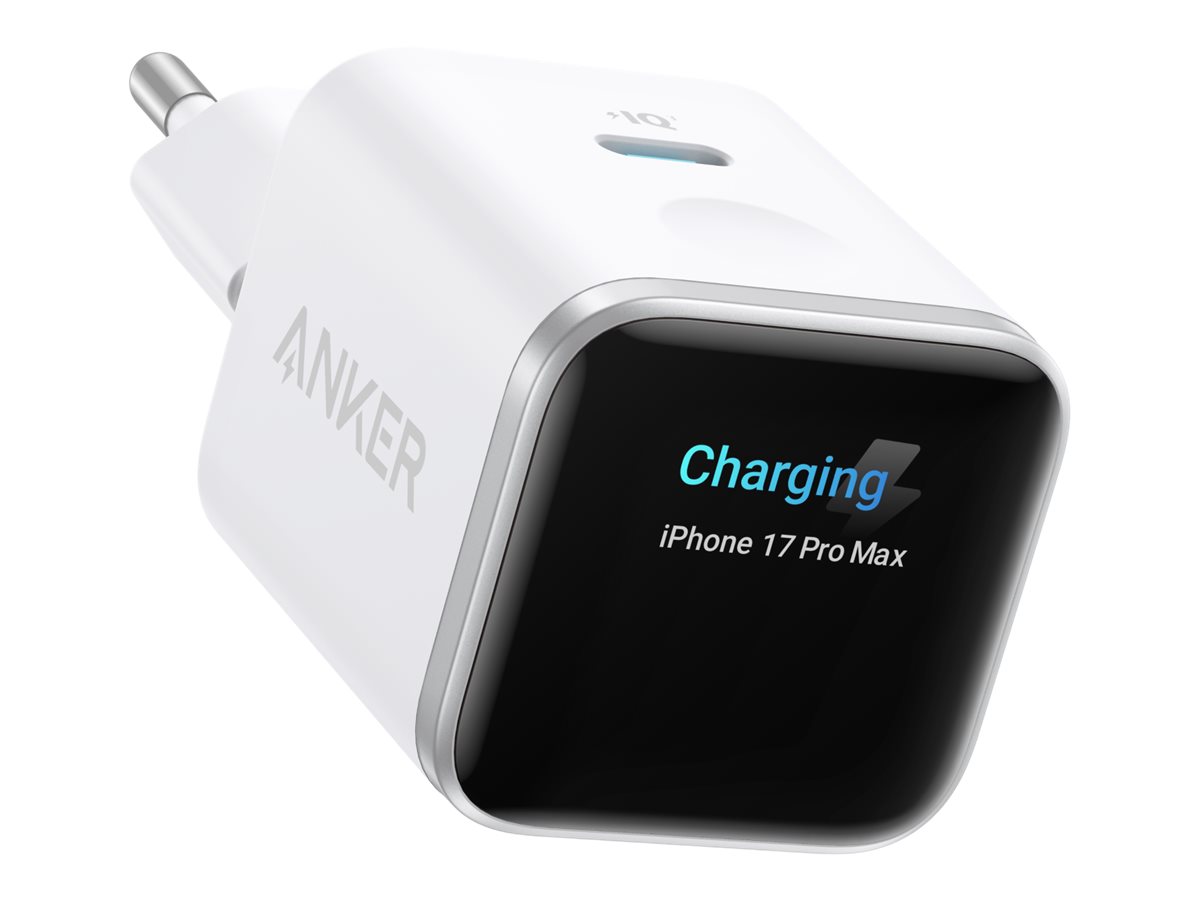 Anker USB-C Nano Power Adapter mit Smart Display, Polarweiss, 45W