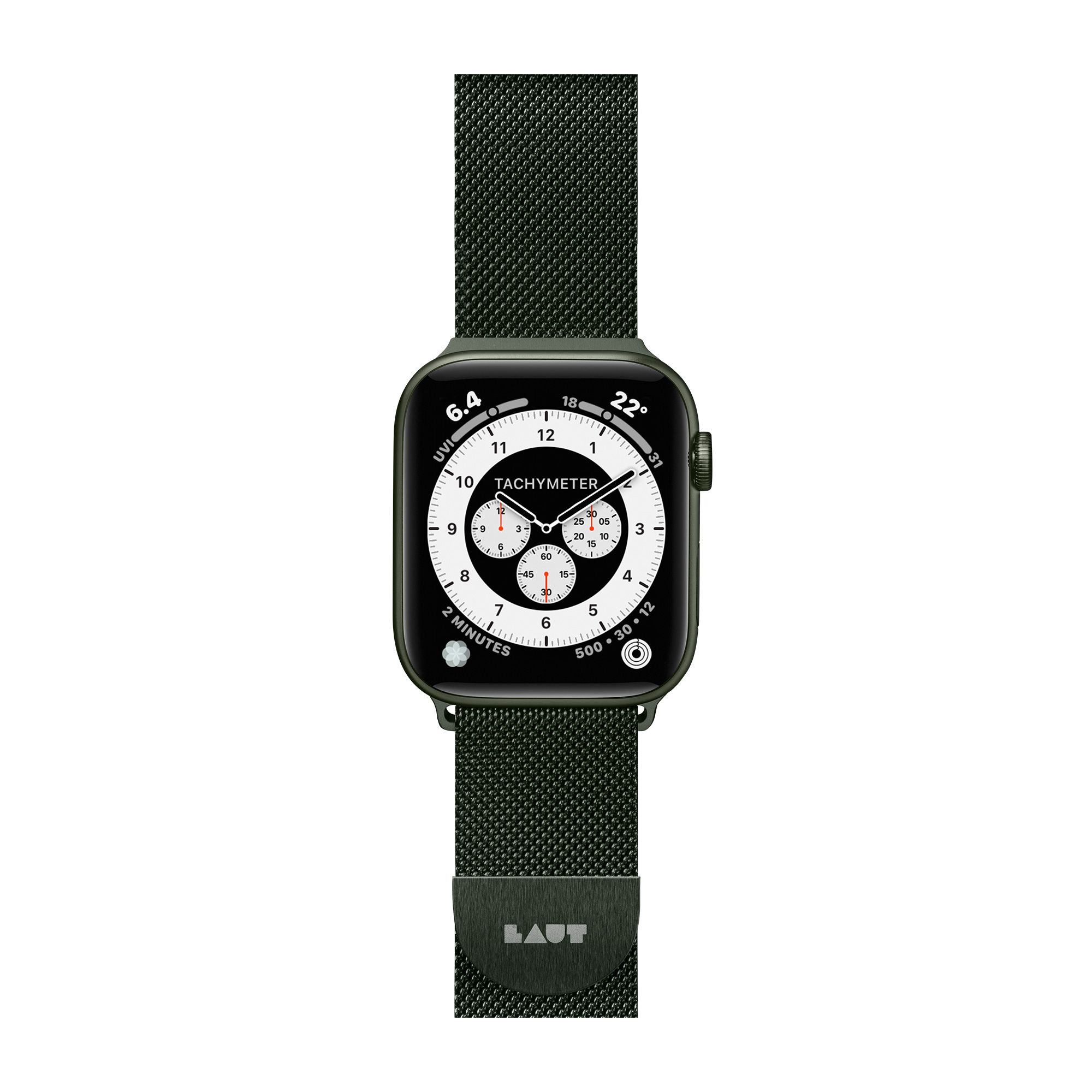 LAUT Steel Loop Watch Strap, Grün, 44mm, 45mm, 42mm (Series 1/2/3), 49mm, 46mm