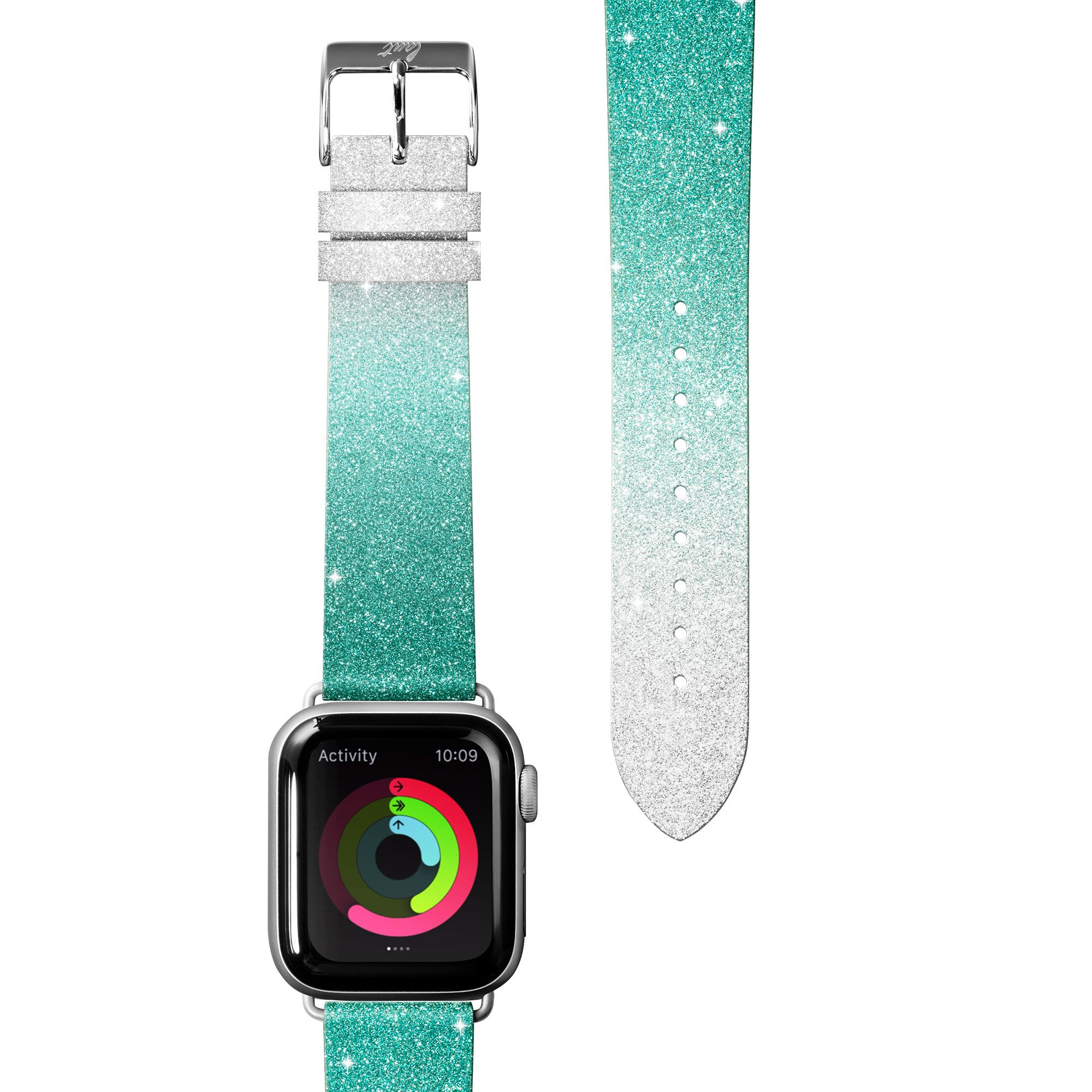 LAUT OMBRESPARKLE Leder Armband, Grün, 40mm, 41mm, 38mm, 42mm (Series 10/11/12)