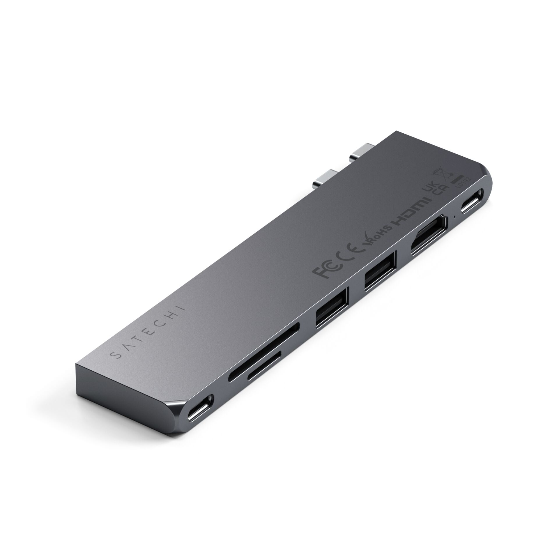 Satechi USB-C Pro Hub Slim Adapter (7 in 2), Space Grau