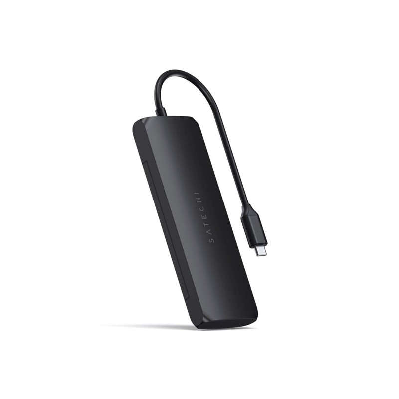 Satechi USB-C Multiport Adapter mit SSD Gehäuse (5 in 1), Schwarz