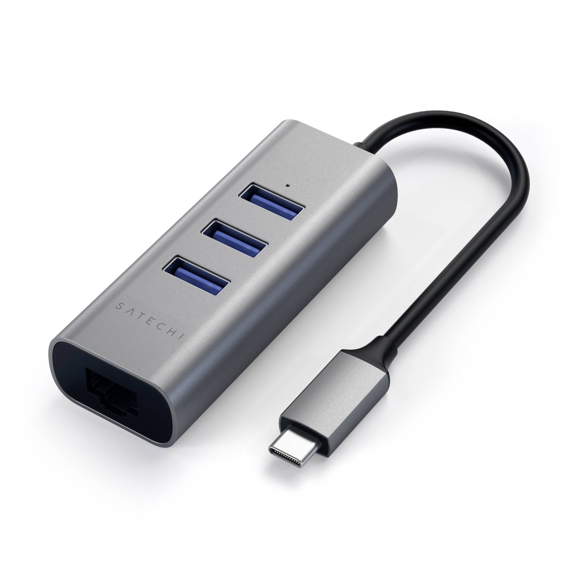 Satechi Type-C USB 3.0 Hub & Ethernet (4 in 1), Space Grau, USB-C, 4 in 1