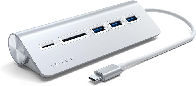 Satechi Type-C Aluminum USB Hub & Card Reader (5 in 1), Silber