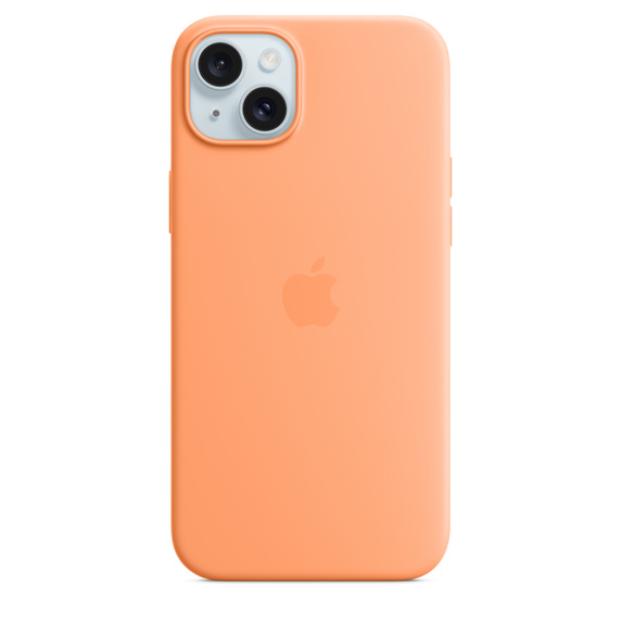 Apple iPhone 15 Plus Silikon Case mit MagSafe, Sorbet Orange