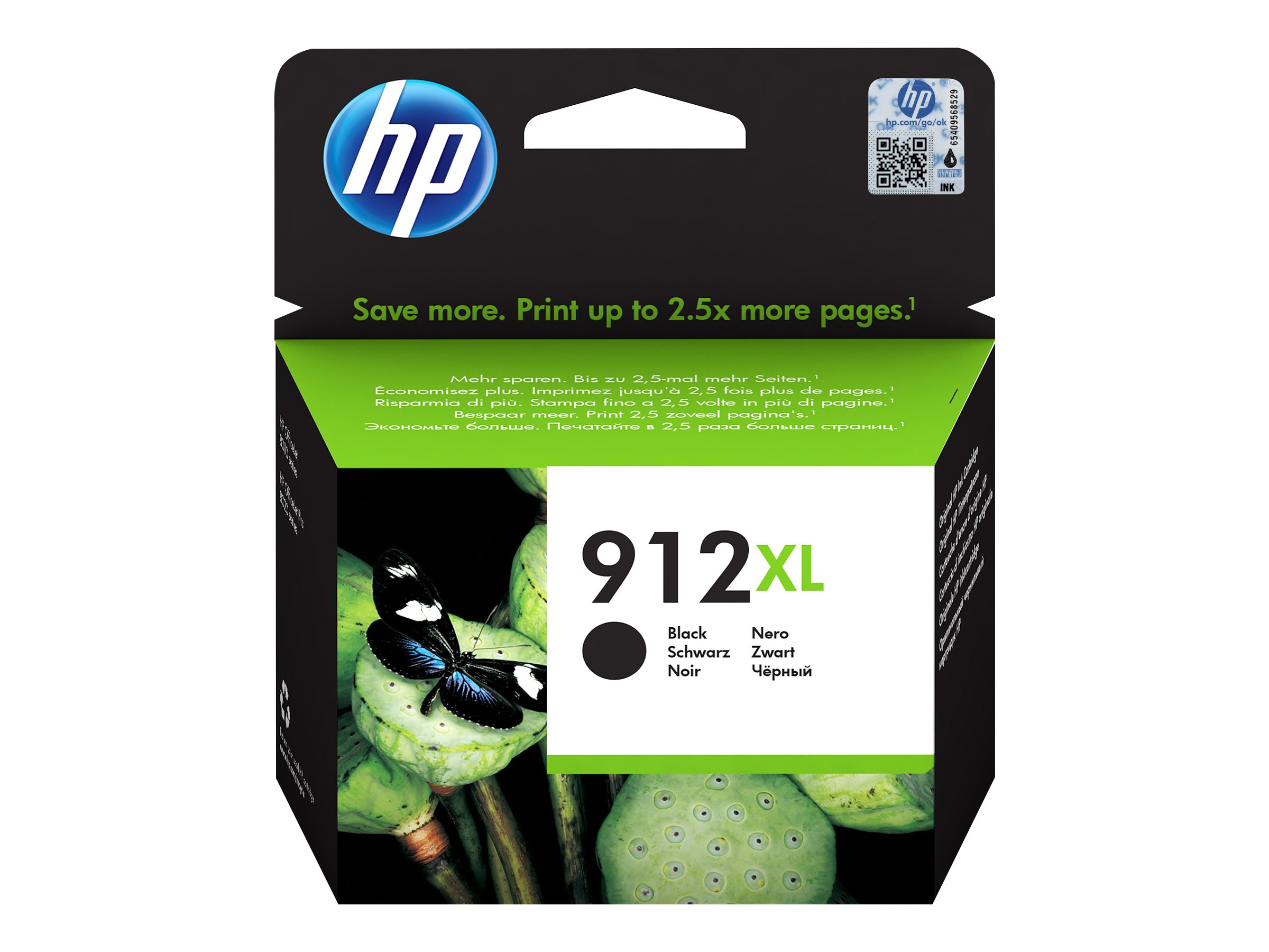 HP 912XL Tintenpatrone, 21,7ml, für Officejet 80XX, Officejet Pro 80XX, Schwarz, Schwarz