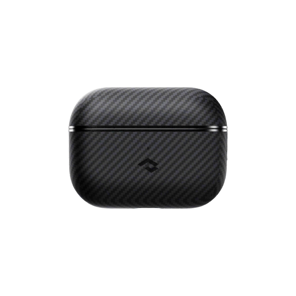 Pitaka Schutzhülle aus kratzfester Aramidfaser für Apple AirPods Pro/Pro 2, MagSafe-kompatibel, Schwarz/Grau, Schwarz/Grau, AirPods Pro (1./2. Gen), Kunststoff