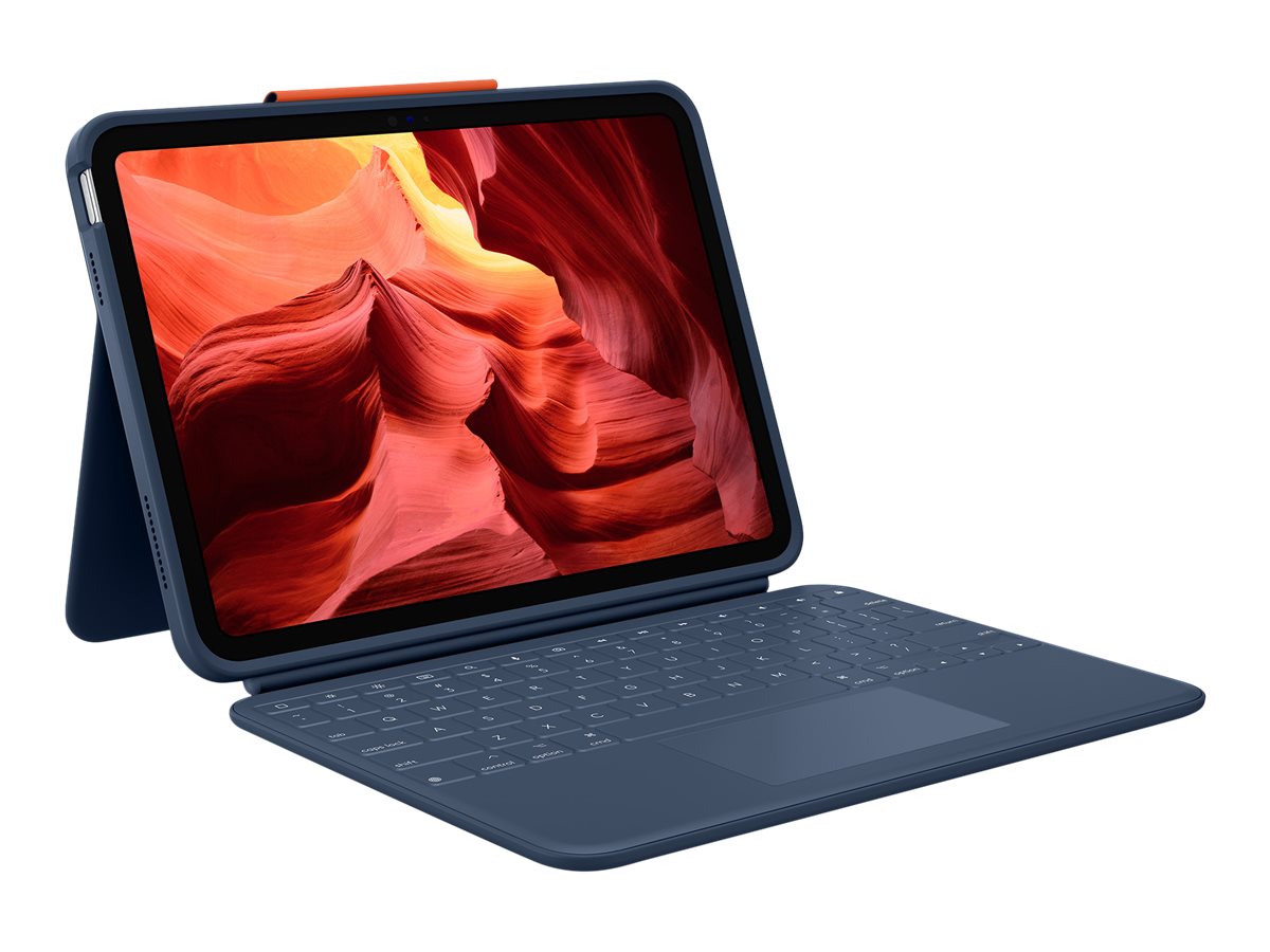 Logitech Rugged Combo 4 Touch für iPad 10.9" (10. Gen), Blau, Smart Connector, Deutsch