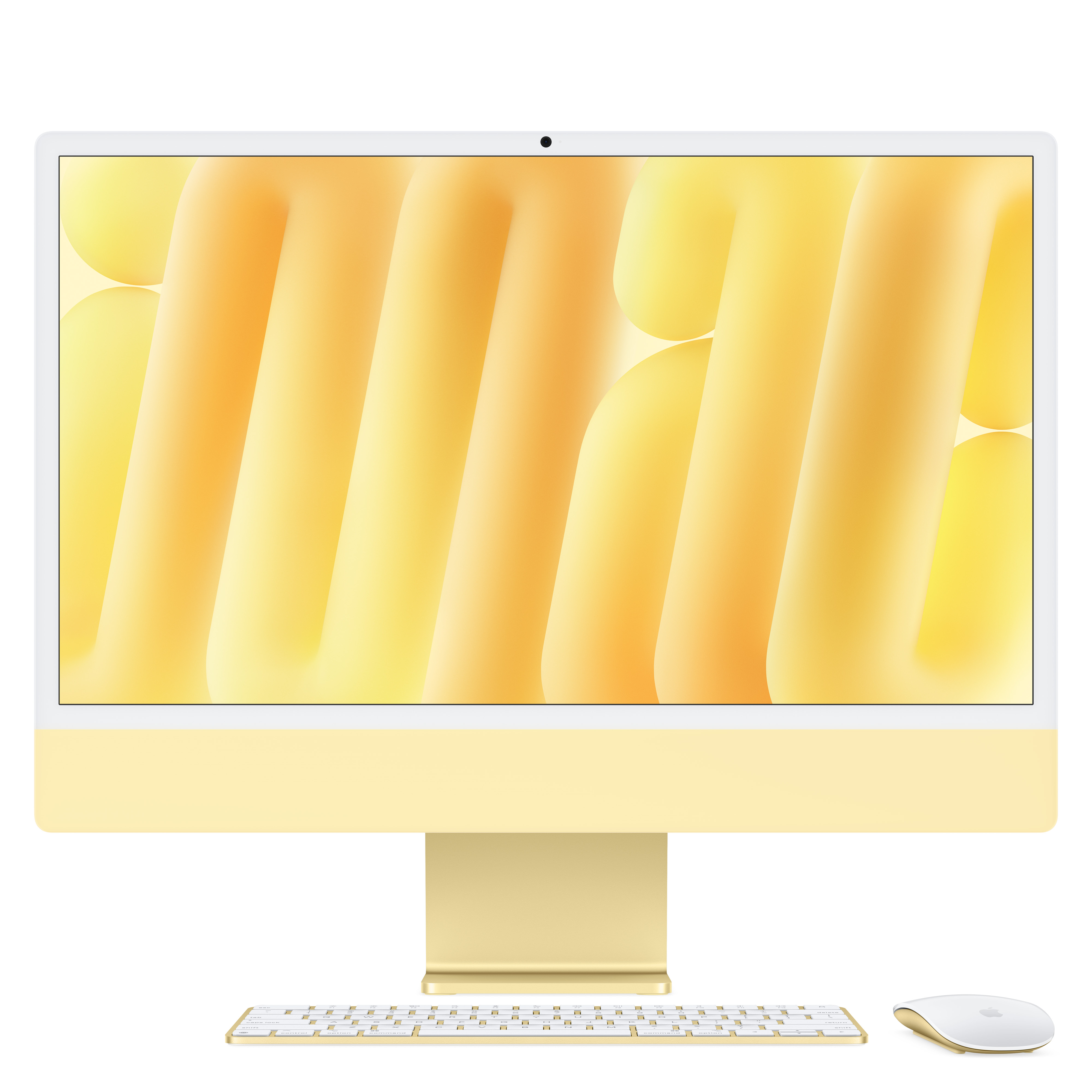 iMac 24" Retina 4.5k Display M4, Gelb, M4 (10-CPU/10-GPU), 16GB, 256GB, Standardglas, Touch ID, Ziffernblock, Deutsch, Gigabit Ethernet, Magic Maus