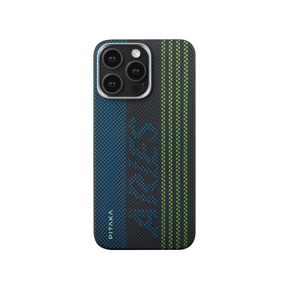 Pitaka Aries Tactile Woven Case aus kratzfester Aramidfaser für iPhone 15 Pro Max, NoProblemo