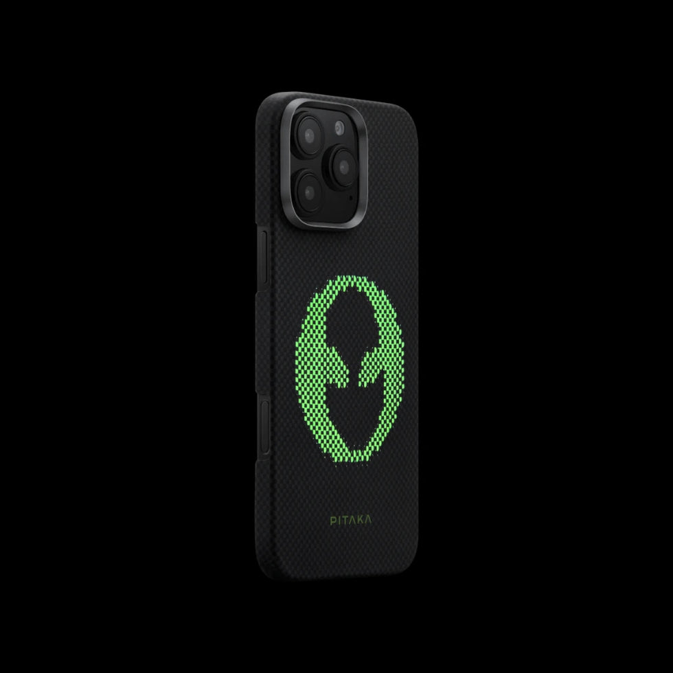 Pitaka Aries Tactile Woven Case aus kratzfester Aramidfaser für iPhone 15 Pro Max, Alien