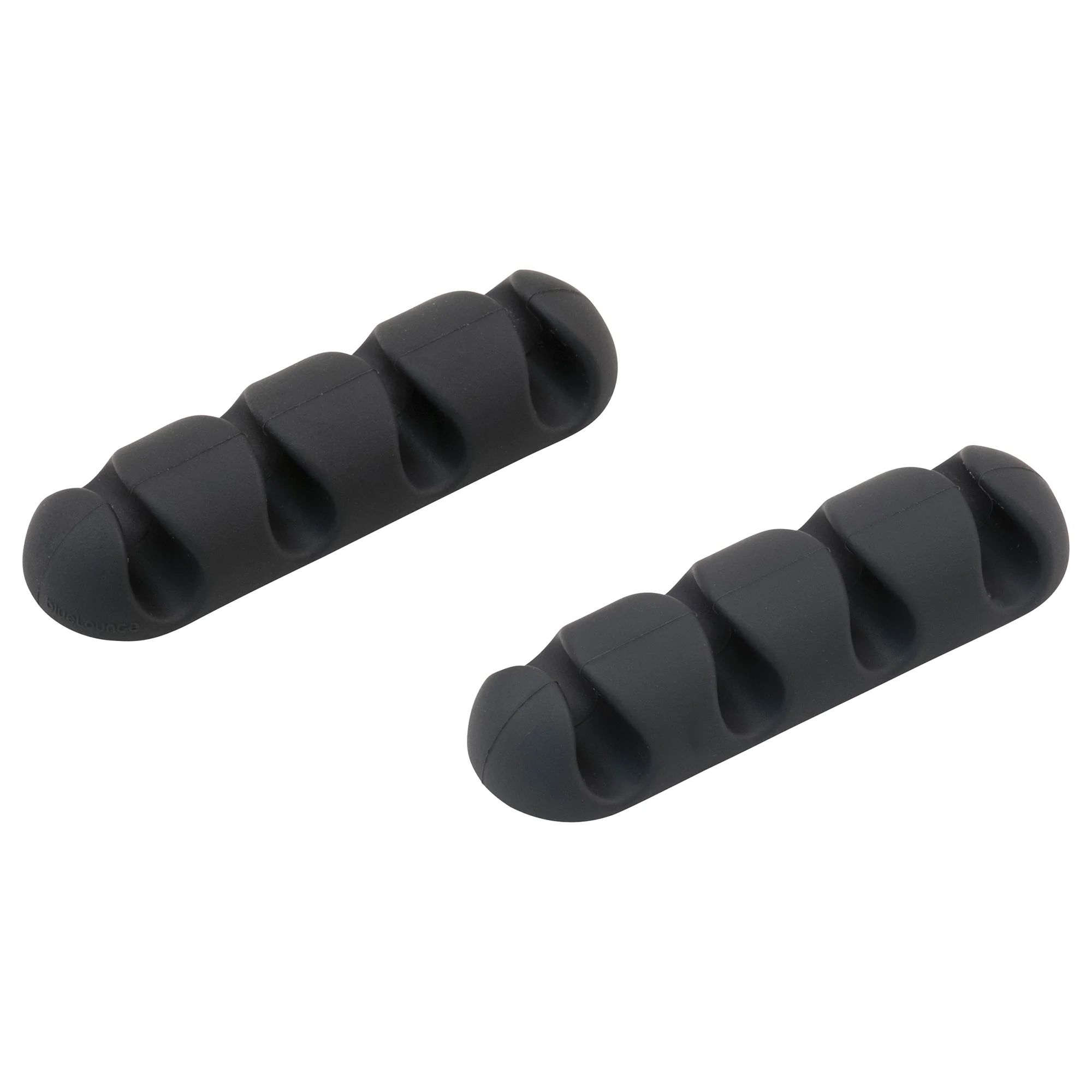 bluelounge CableDrop Multi Kabelclip für 4 Kabel, Schwarz, 2er-Pack