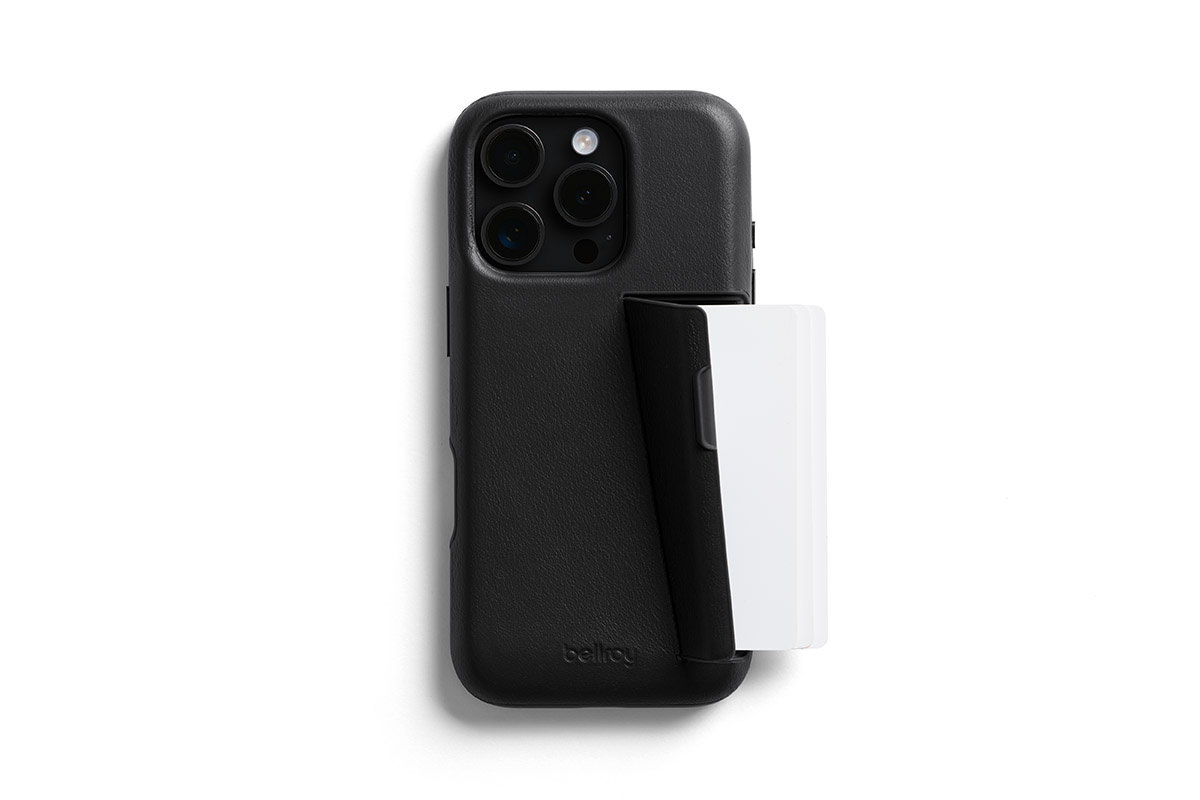 Bellroy Leder Card Case für iPhone 16 Pro Max, Schwarz