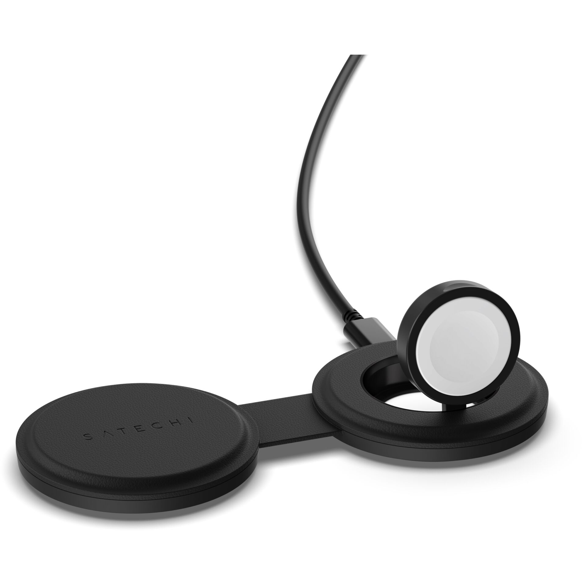 Satechi OntheGo Wireless Charger mit QI2, Schwarz, 2 in 1, 15W