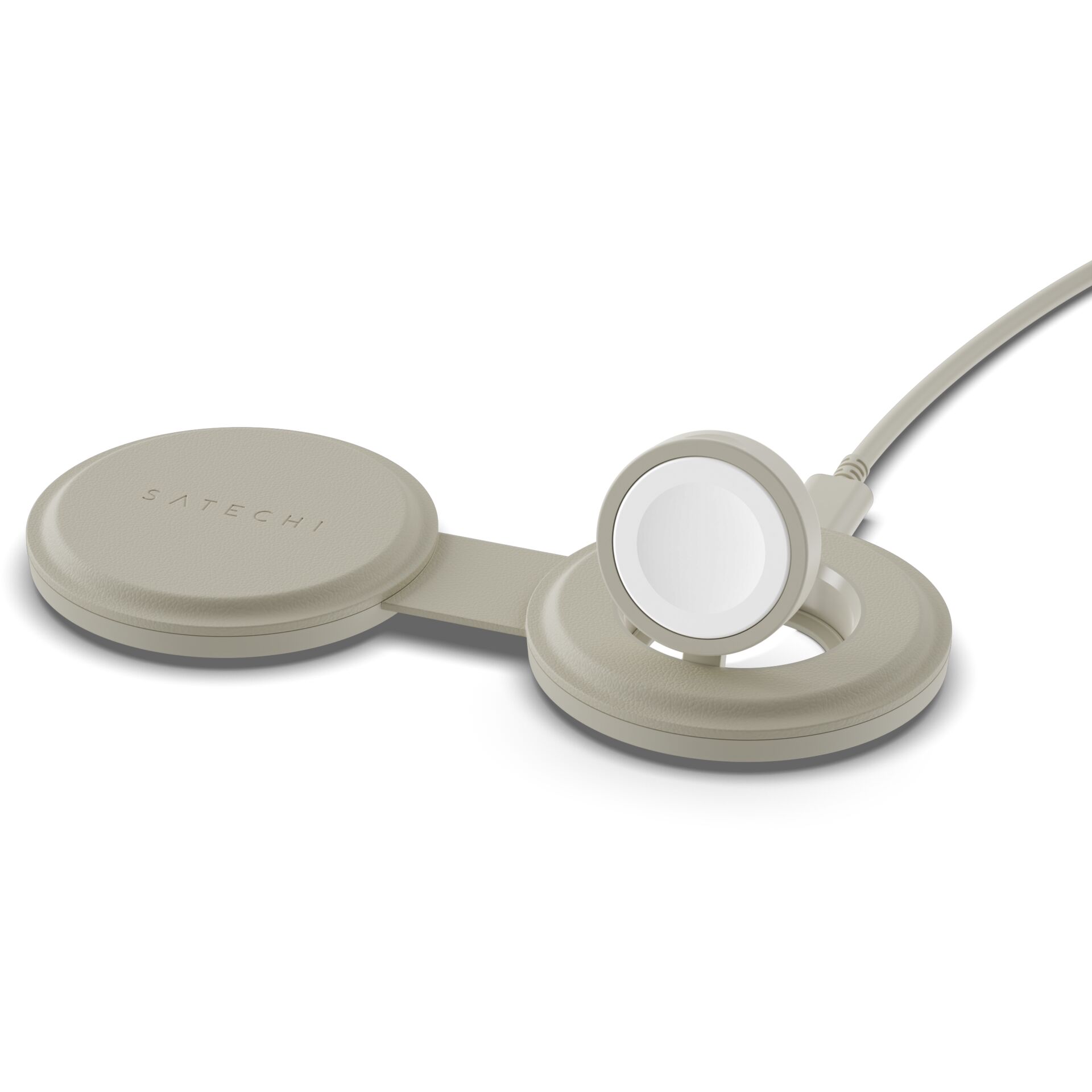 Satechi OntheGo Wireless Charger mit QI2, Sand, 2 in 1, 15W