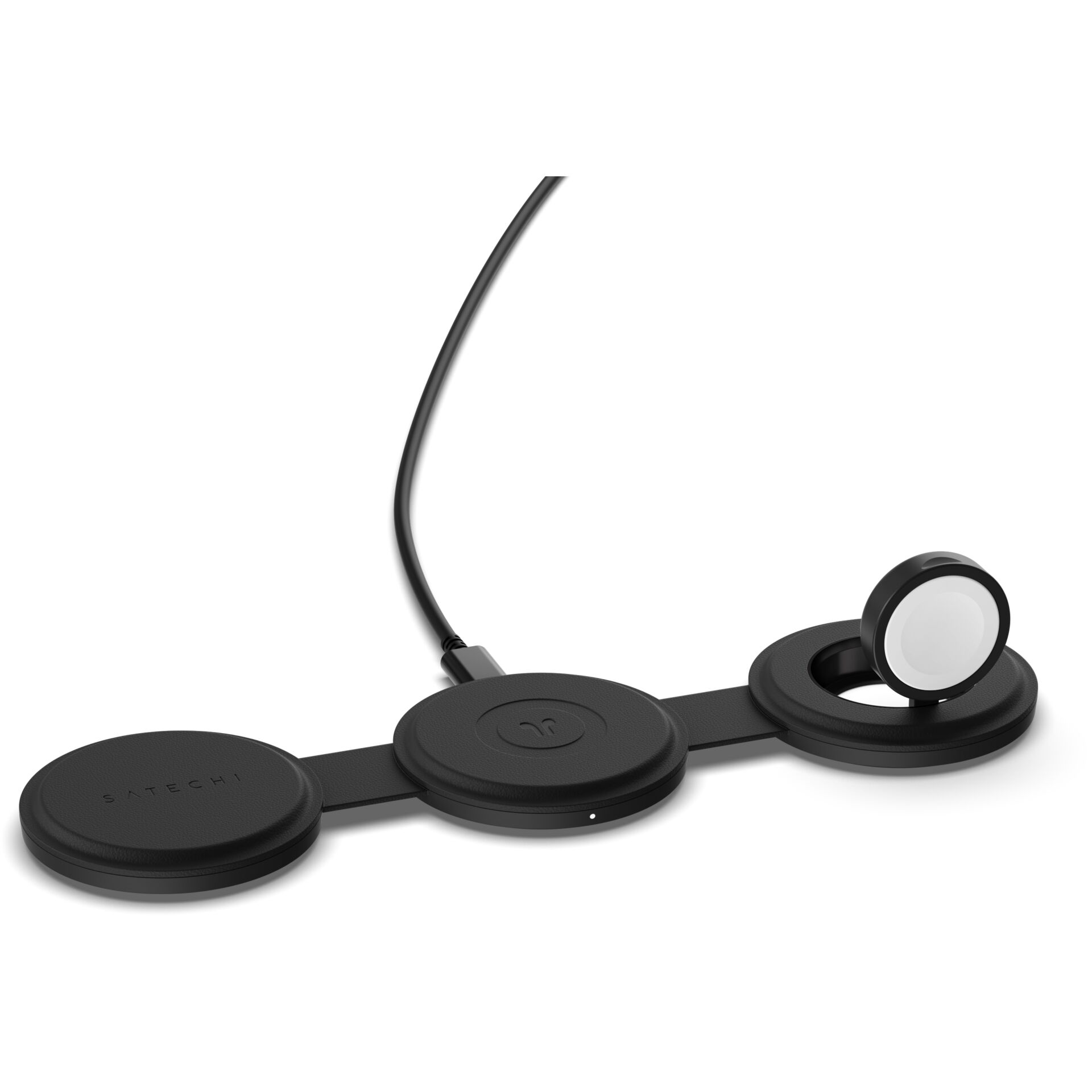 Satechi OntheGo Wireless Charger mit QI2, Schwarz, 3 in 1, 15W