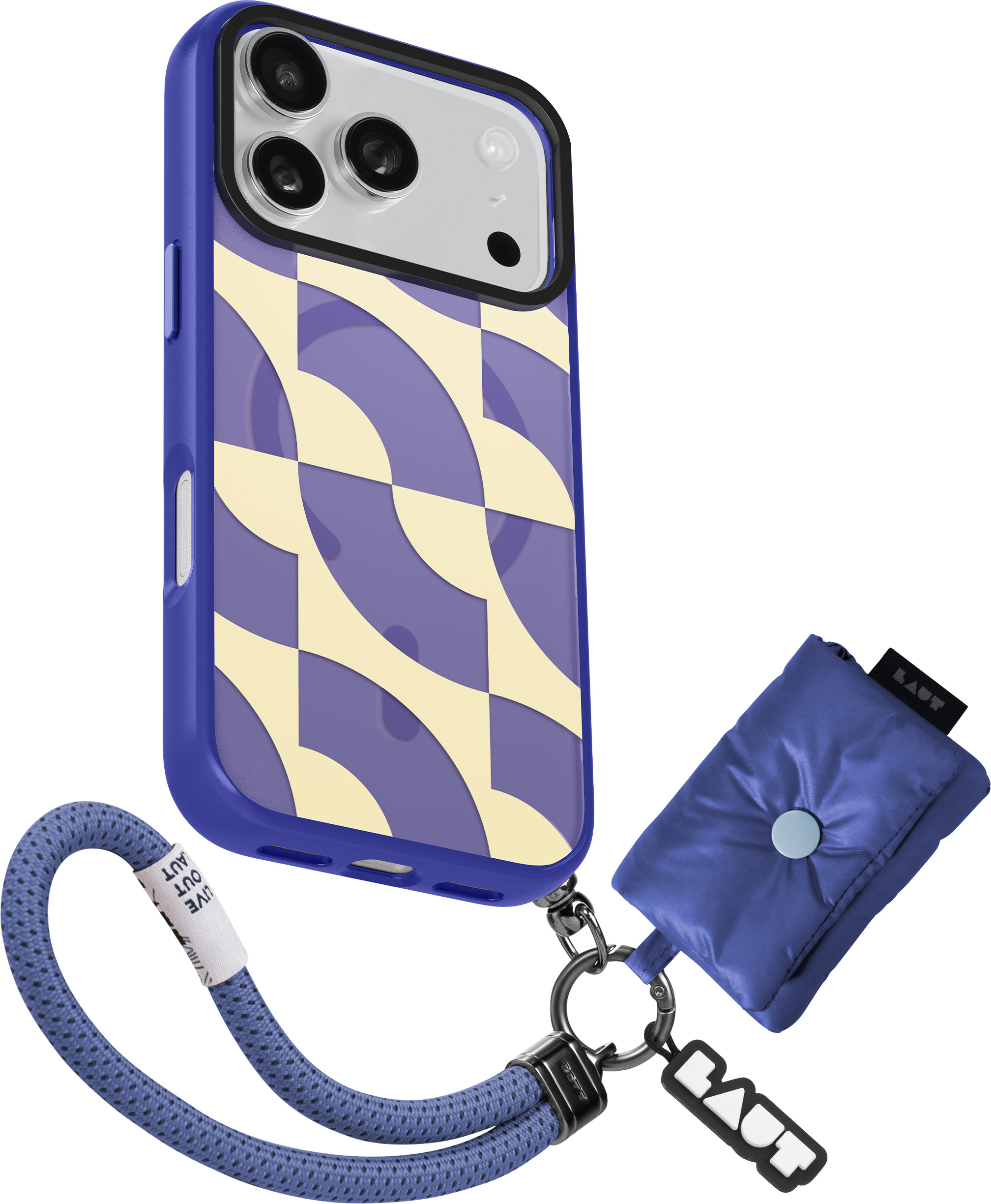 LAUT Keyko Pop Case für iPhone 17 Pro, Indigo Tide