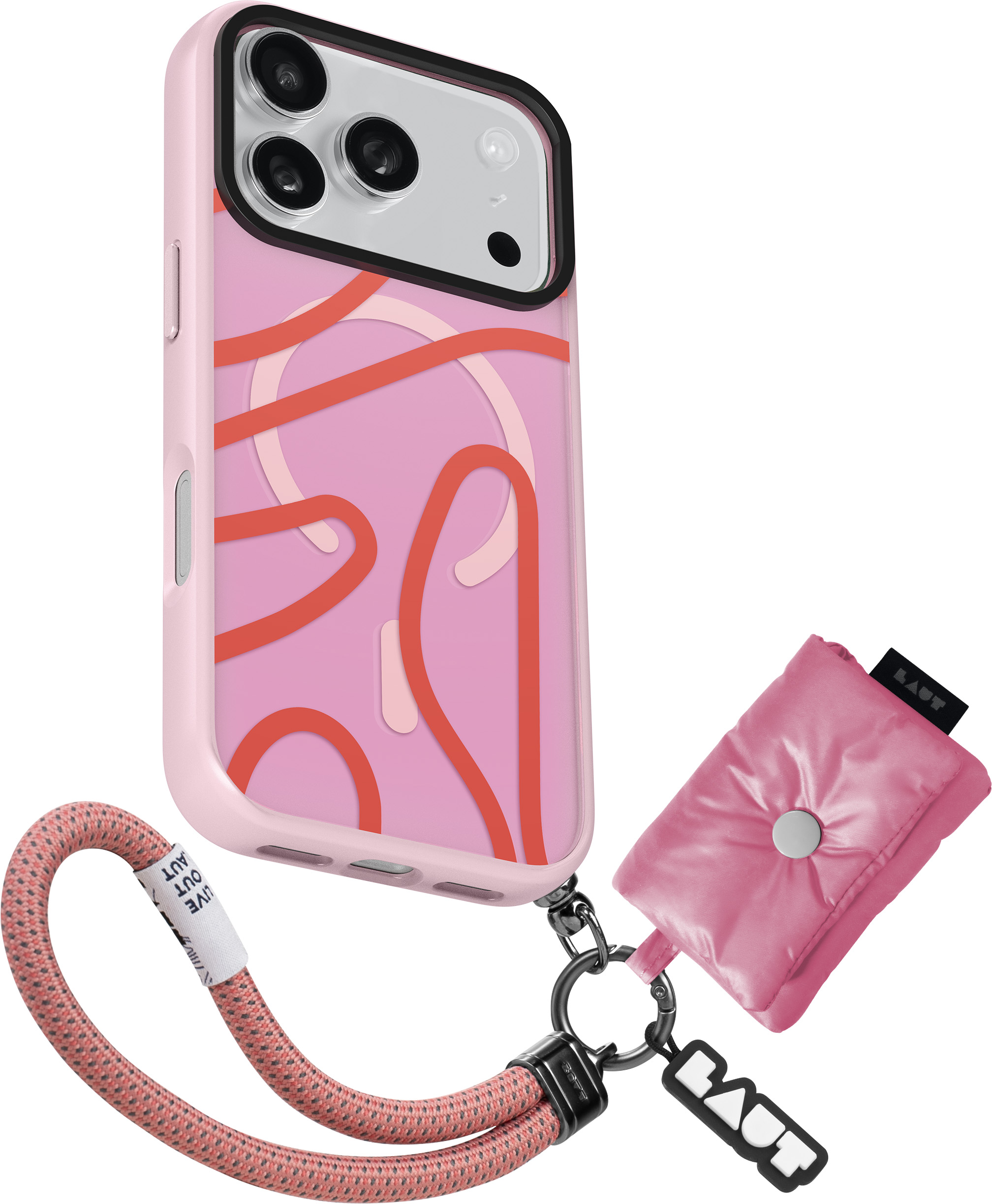 LAUT Keyko Pop Case für iPhone 17 Pro, Rosy Wave